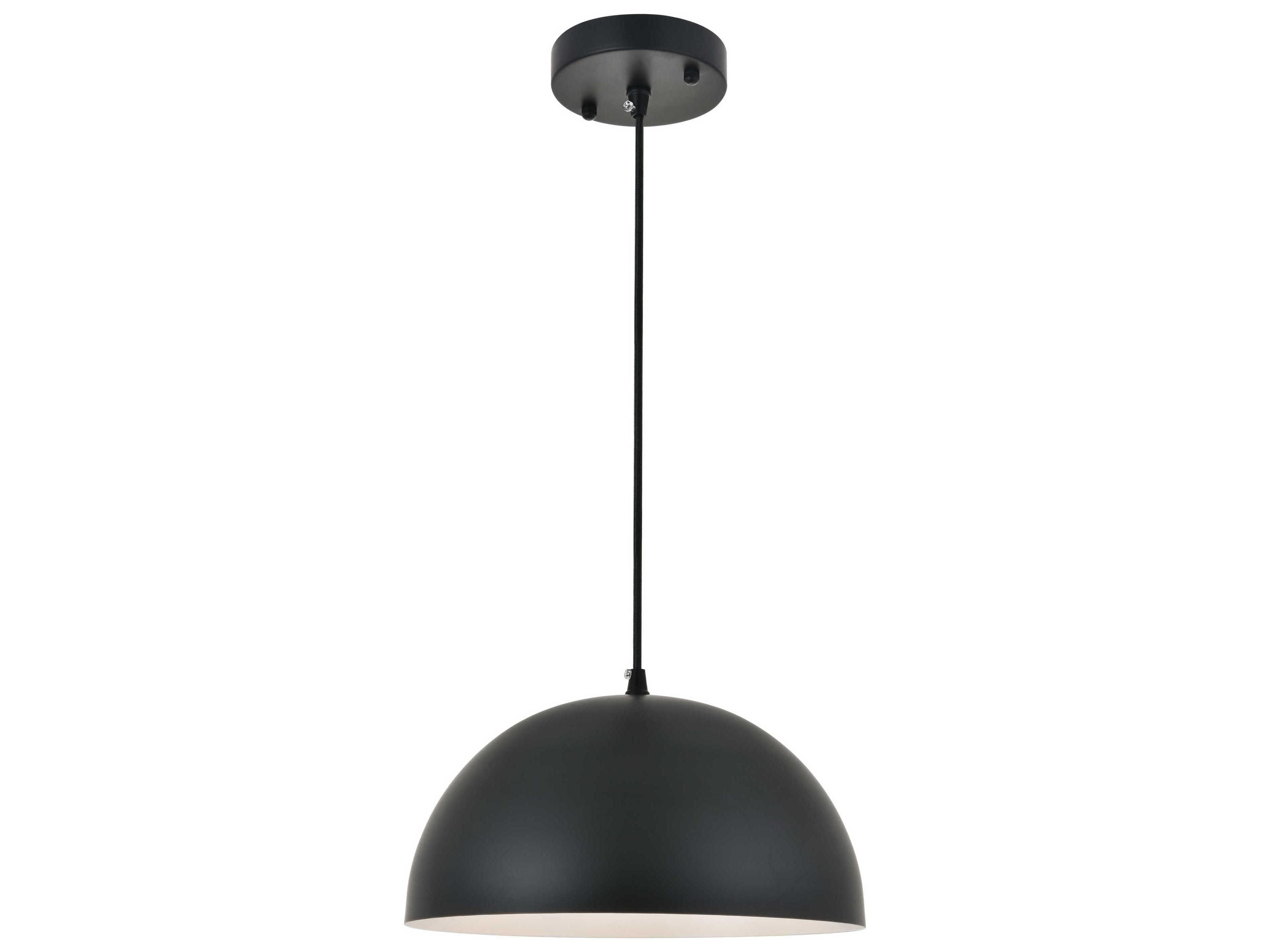 Forte 1-Light Black Dome Mini Pendant