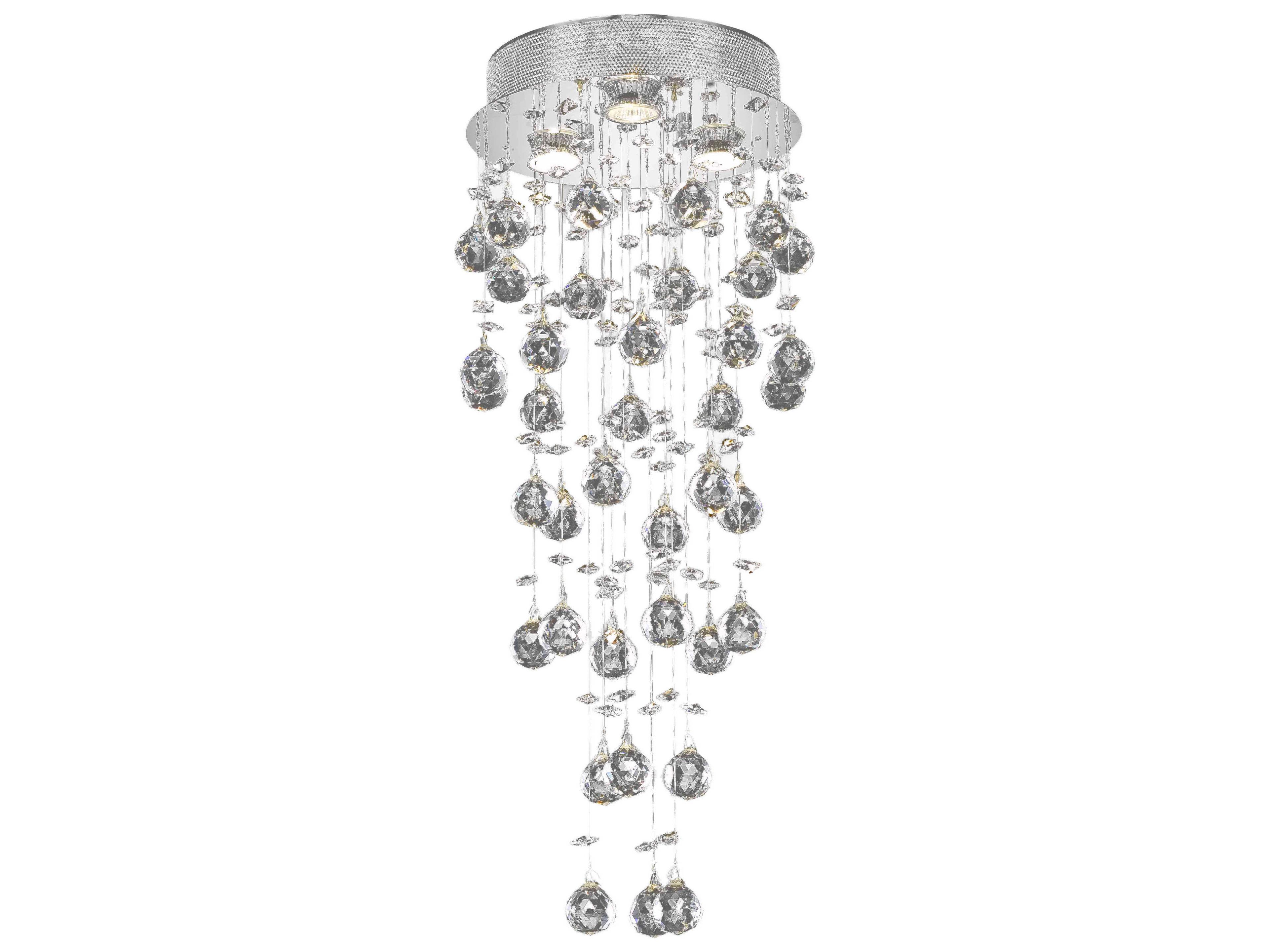Galaxy Chrome Clear Crystal Flush Mount