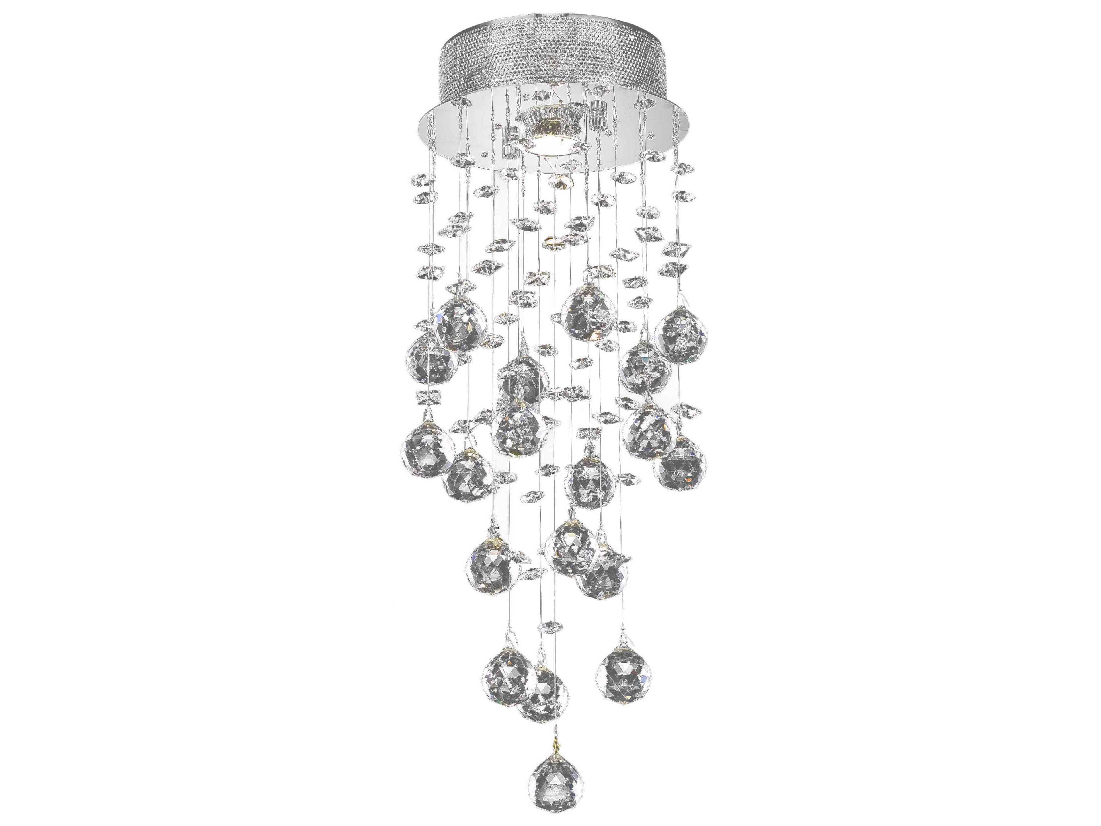 Elegant Lighting Galaxy Chrome Clear Crystal Flush Mount