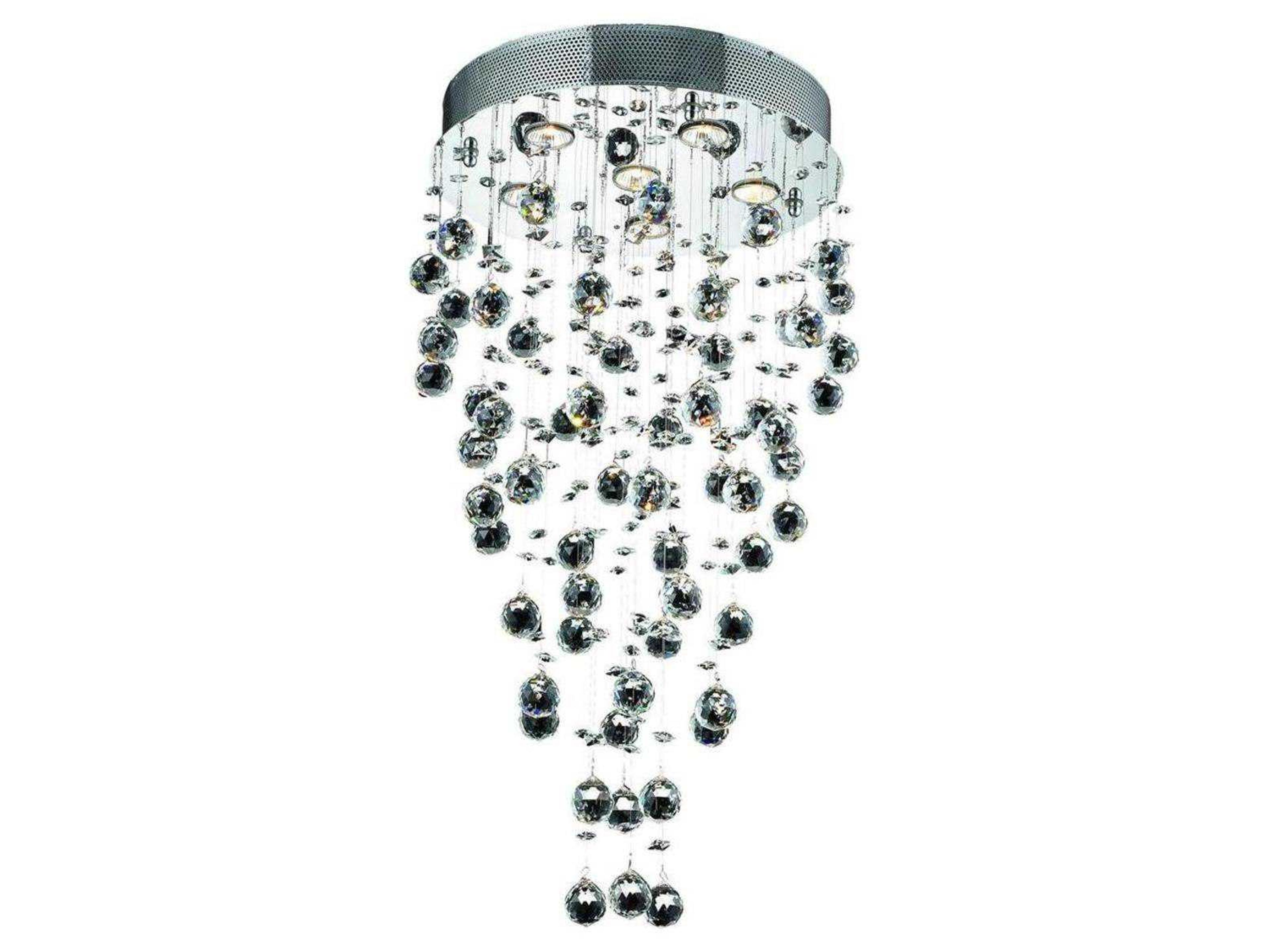 Galaxy 6-Light Chrome Clear Crystal Pendant