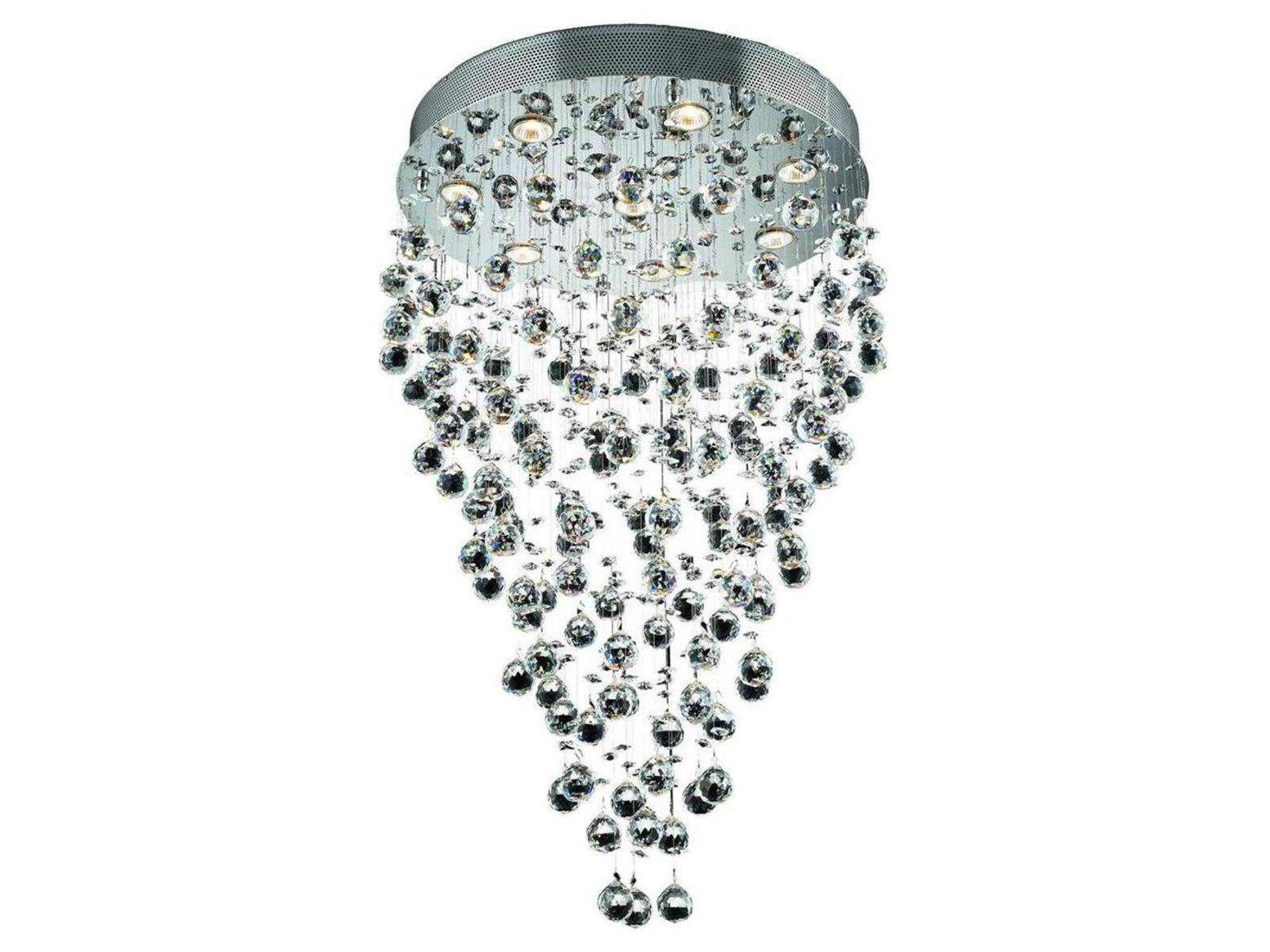 Galaxy 9-Light Chrome Clear Crystal Pendant