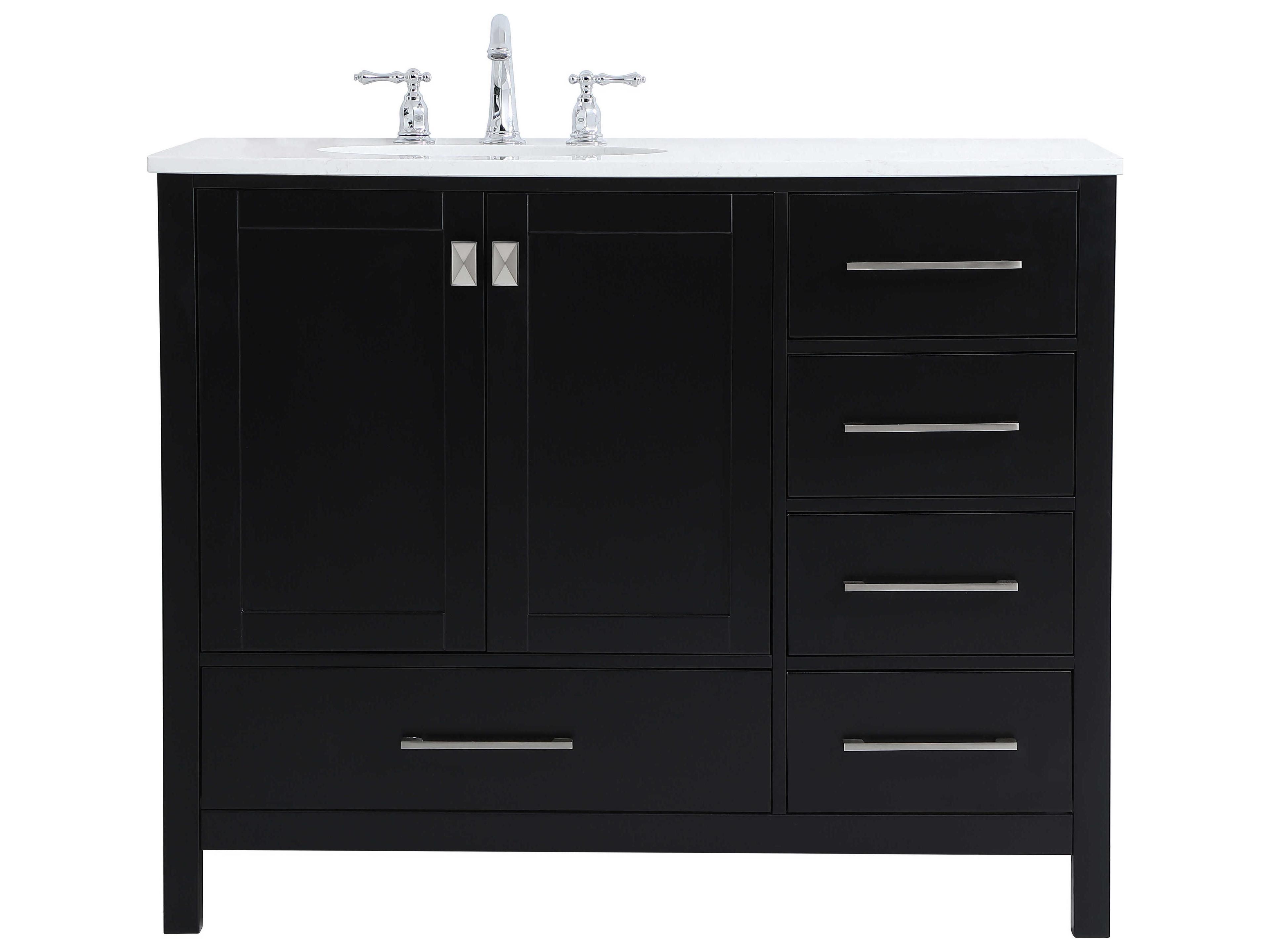 Irene 42-Inch Single Bathroom Vanity in Black