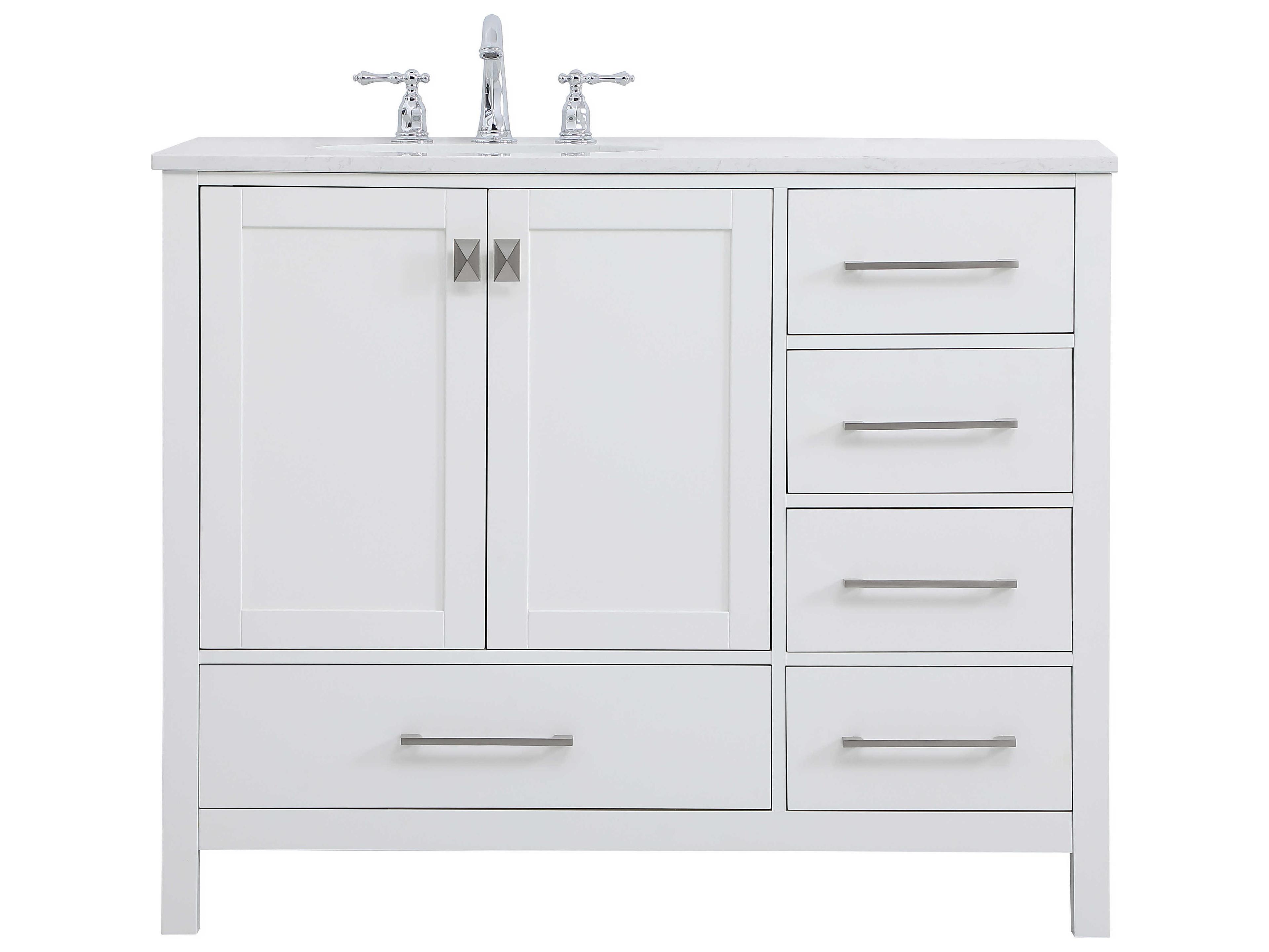 Irene 42-Inch Single Bathroom Vanity in White