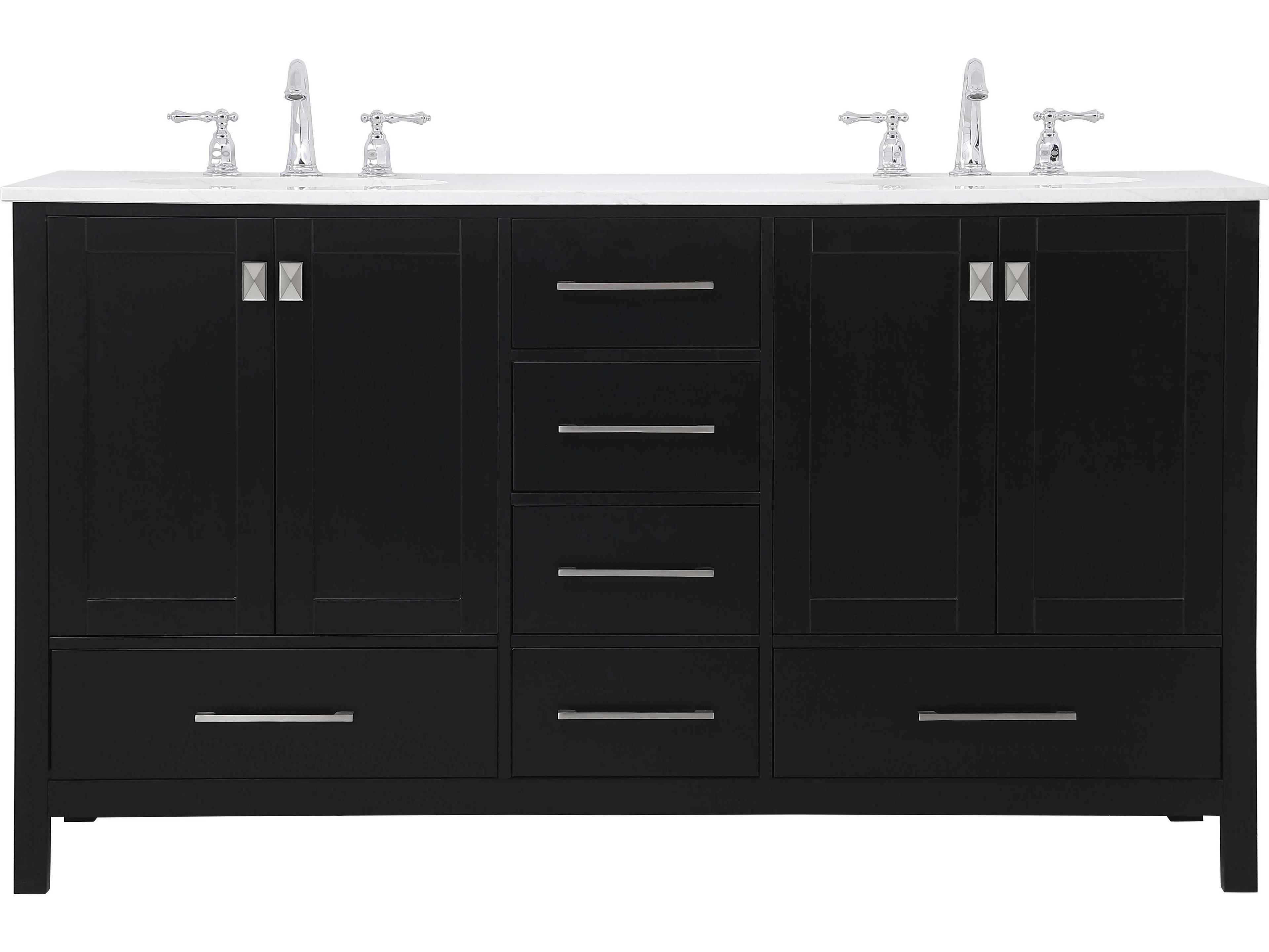 Irene 60 inch Double Vanity in Black