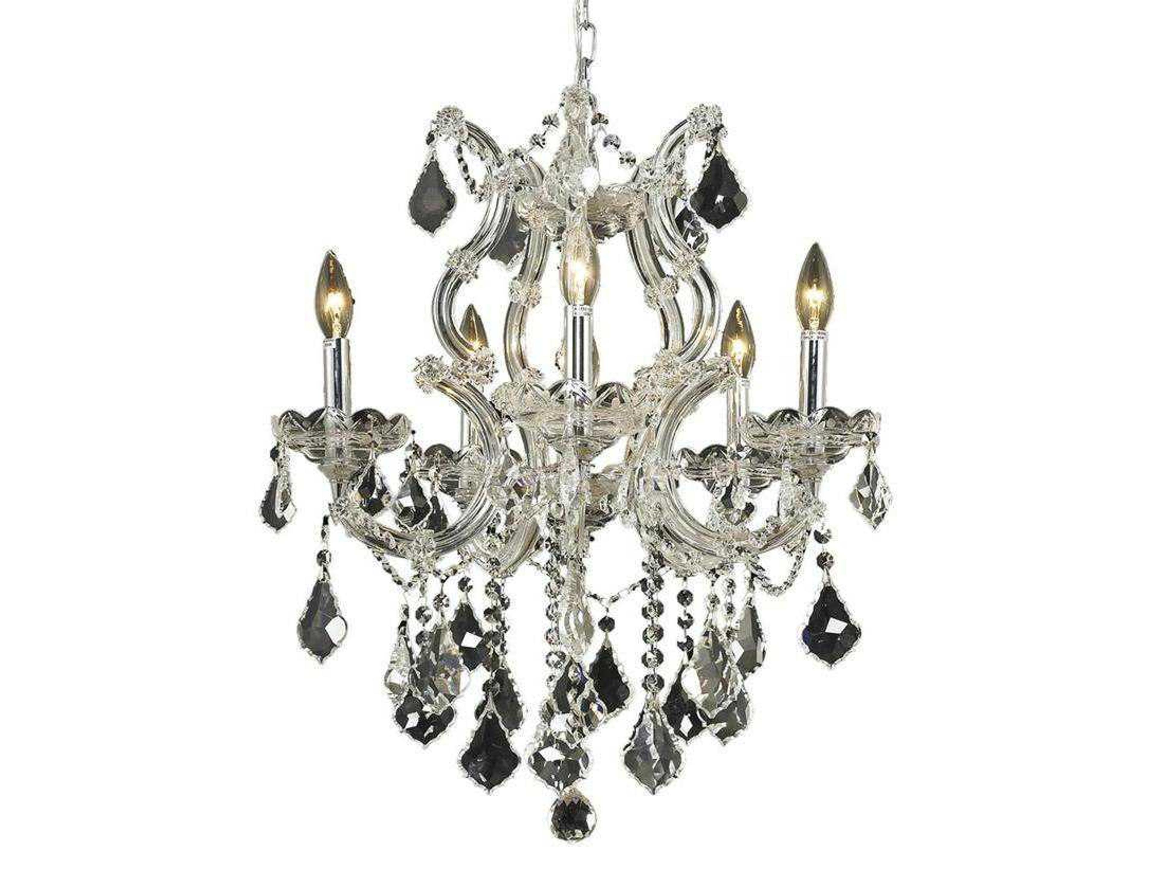 Maria Theresa 6-Light Chrome Clear Crystal Candelabra Chandelier