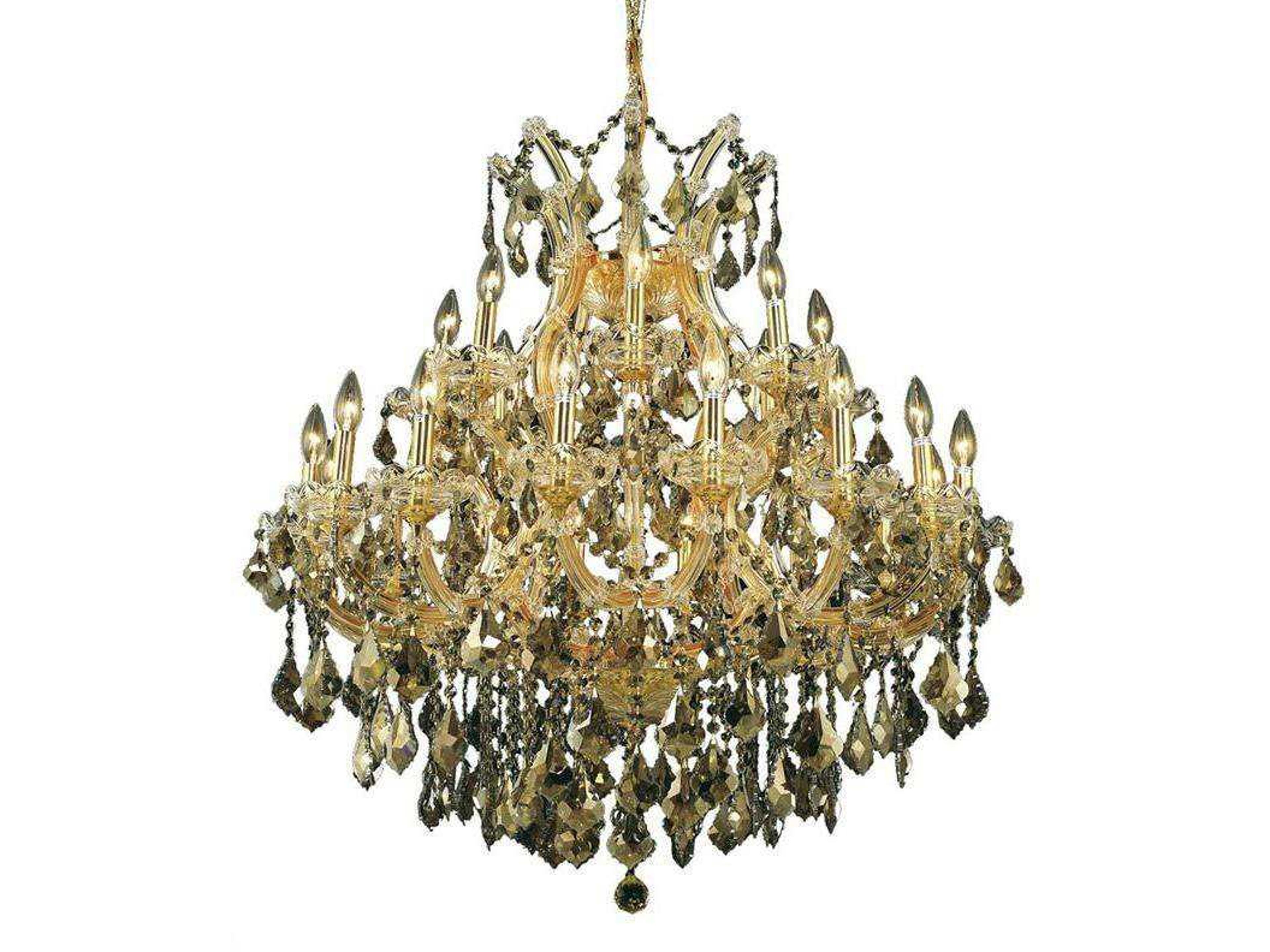 Maria Theresa 24-Light Gold Crystal Candelabra Tiered Chandelier