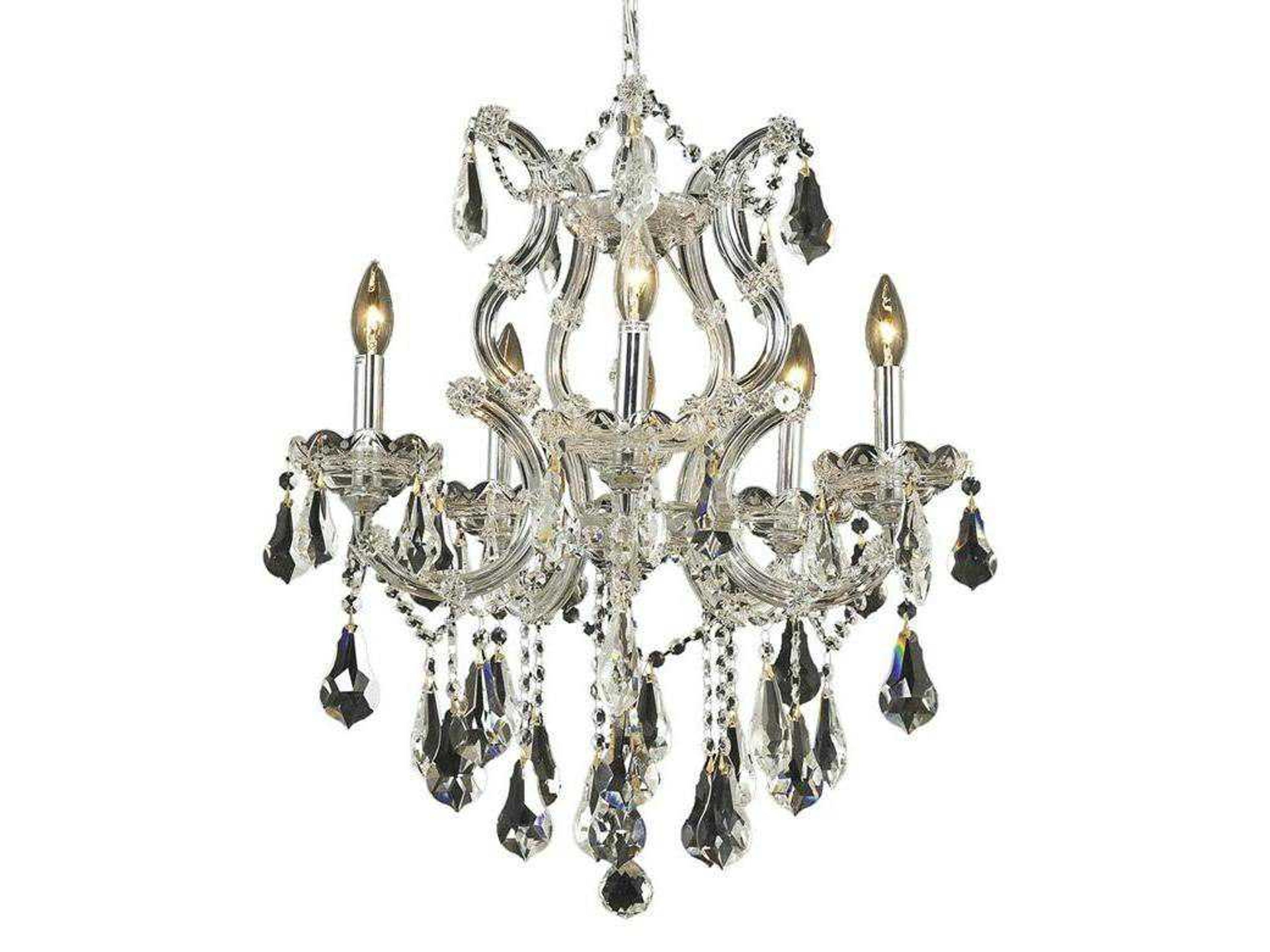 Maria Theresa 6-Light Chrome Crystal Candelabra Chandelier