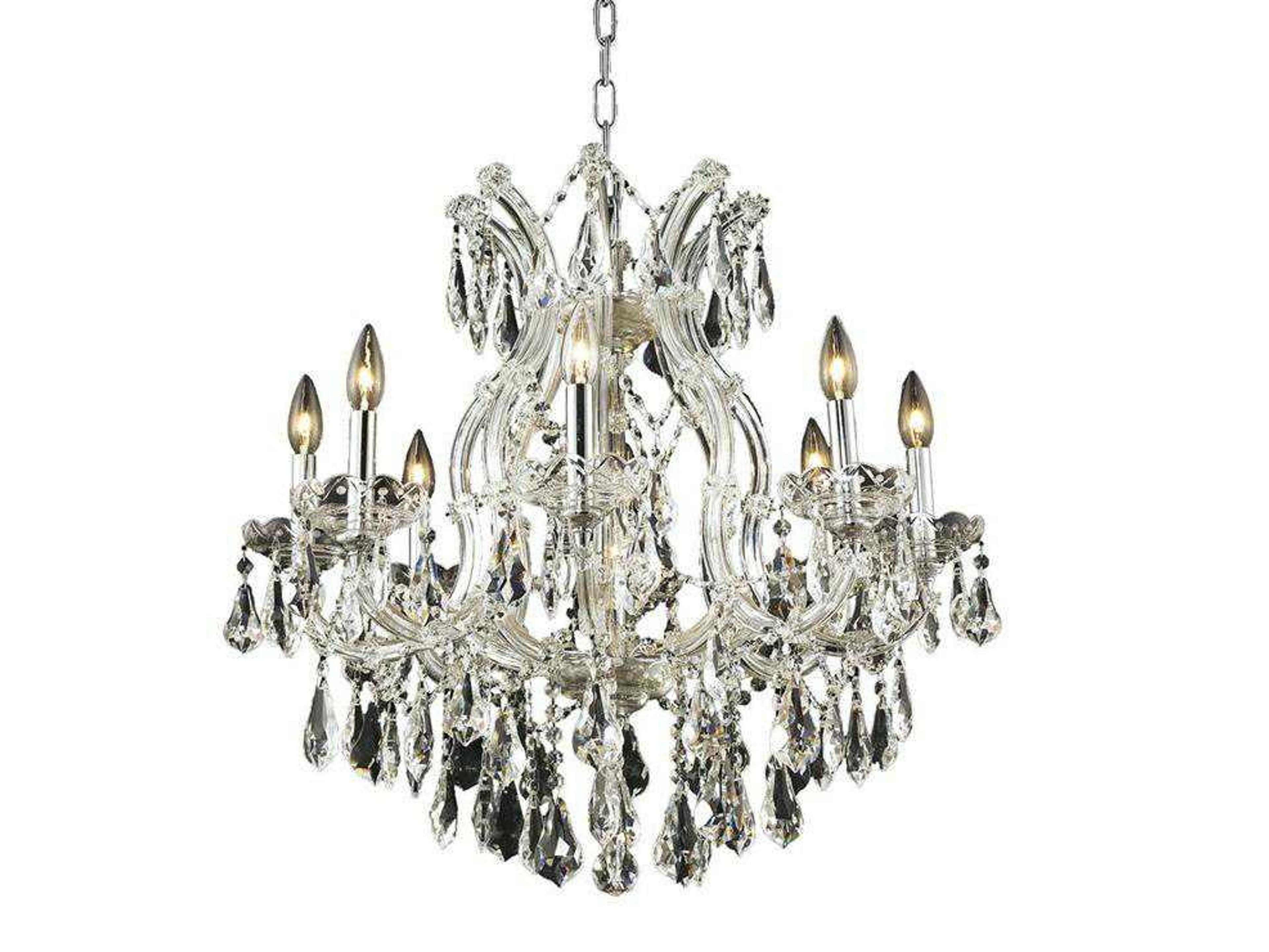 Maria Theresa 9-Light Chrome Clear Crystal Candelabra Chandelier