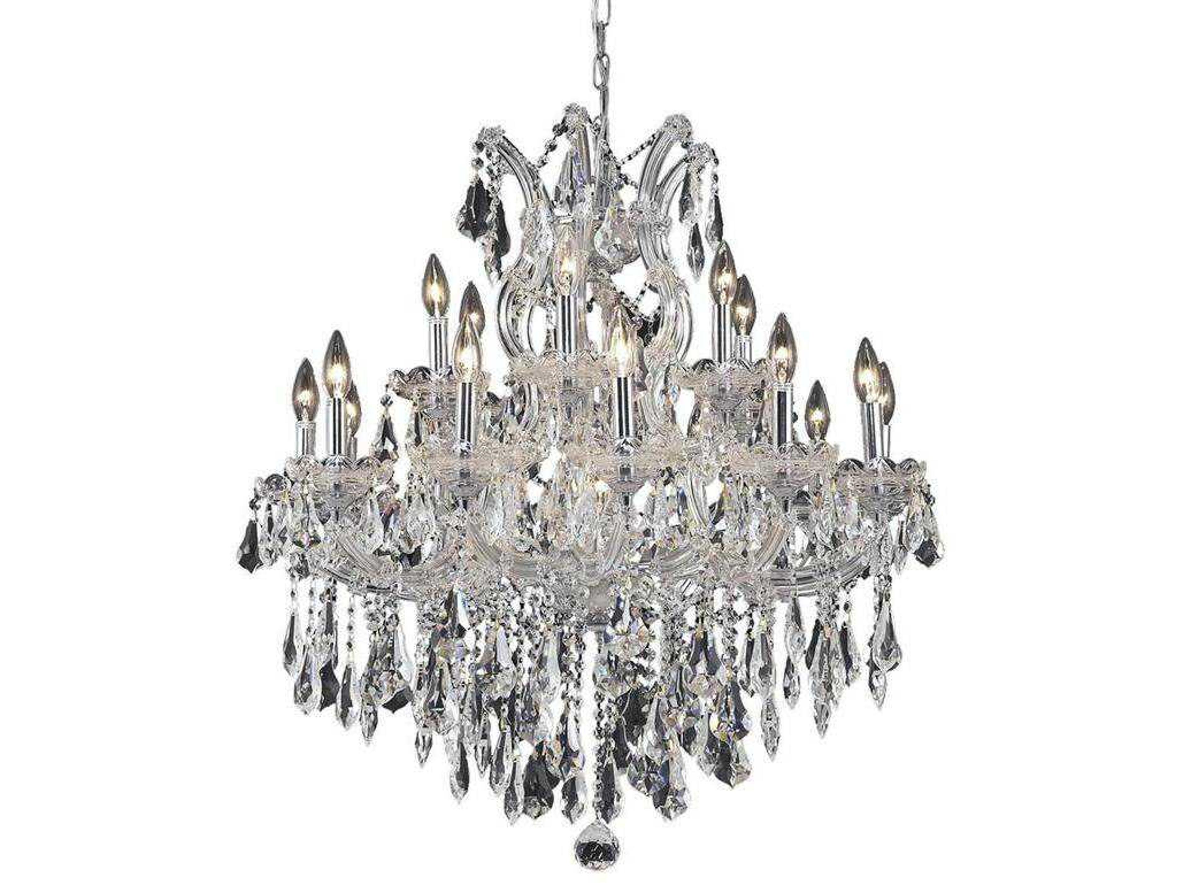 Maria Theresa 19-Light Chrome Clear Crystal Candelabra Tiered Chandelier