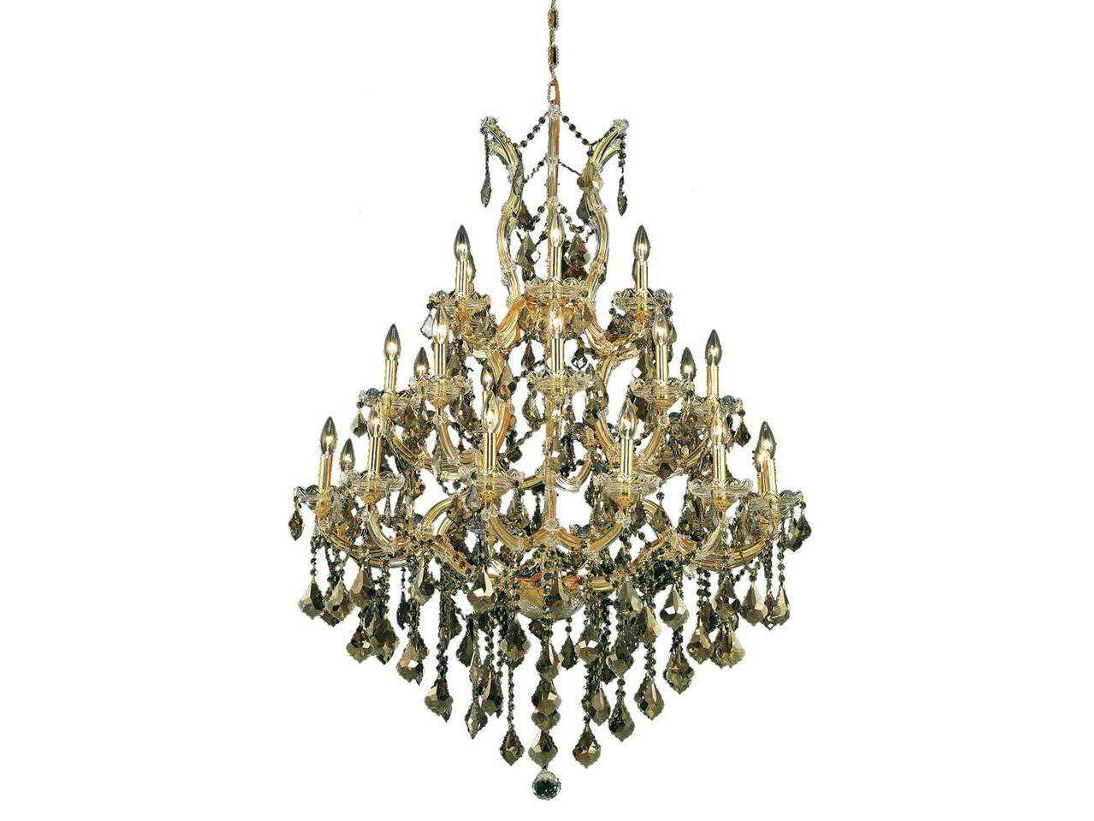 Maria Theresa 28-Light Gold Crystal Candelabra Tiered Chandelier
