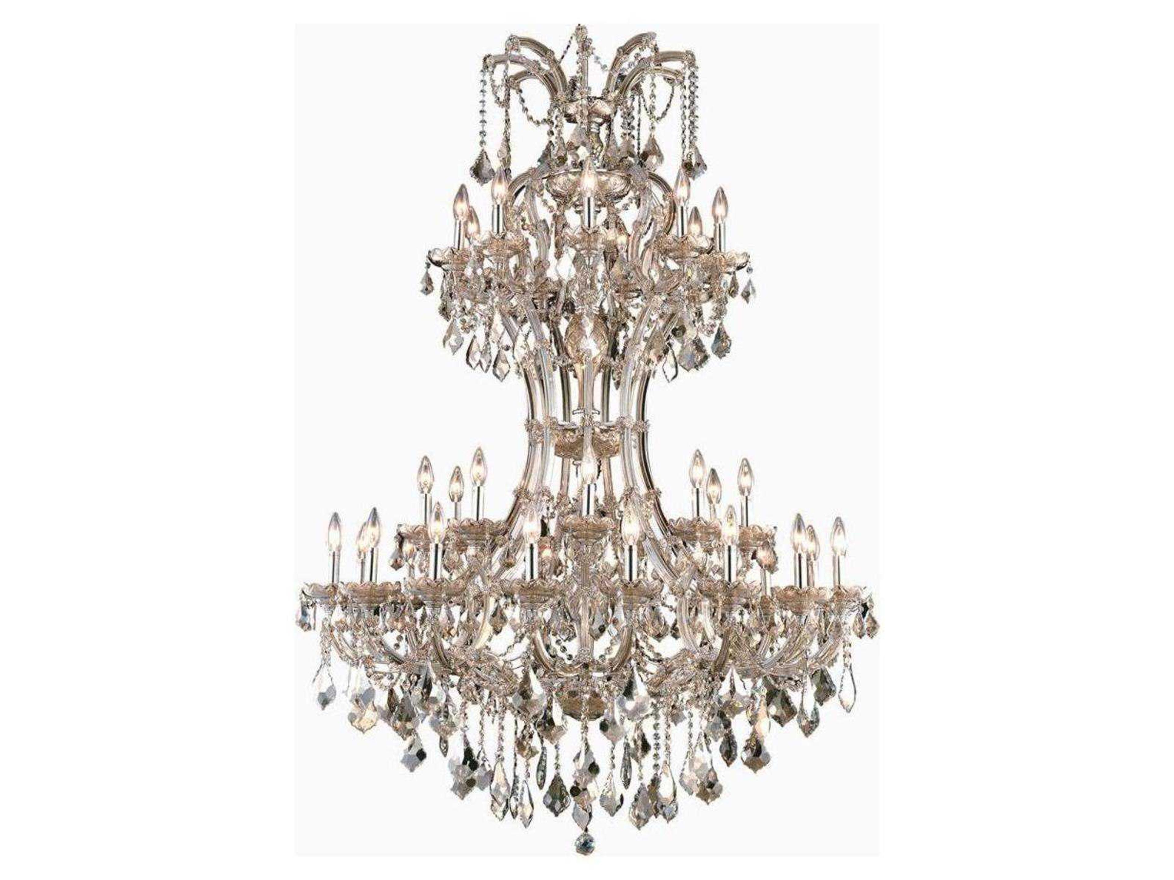 Maria Theresa 36-Light Golden Teak Crystal Candelabra Tiered Chandelier
