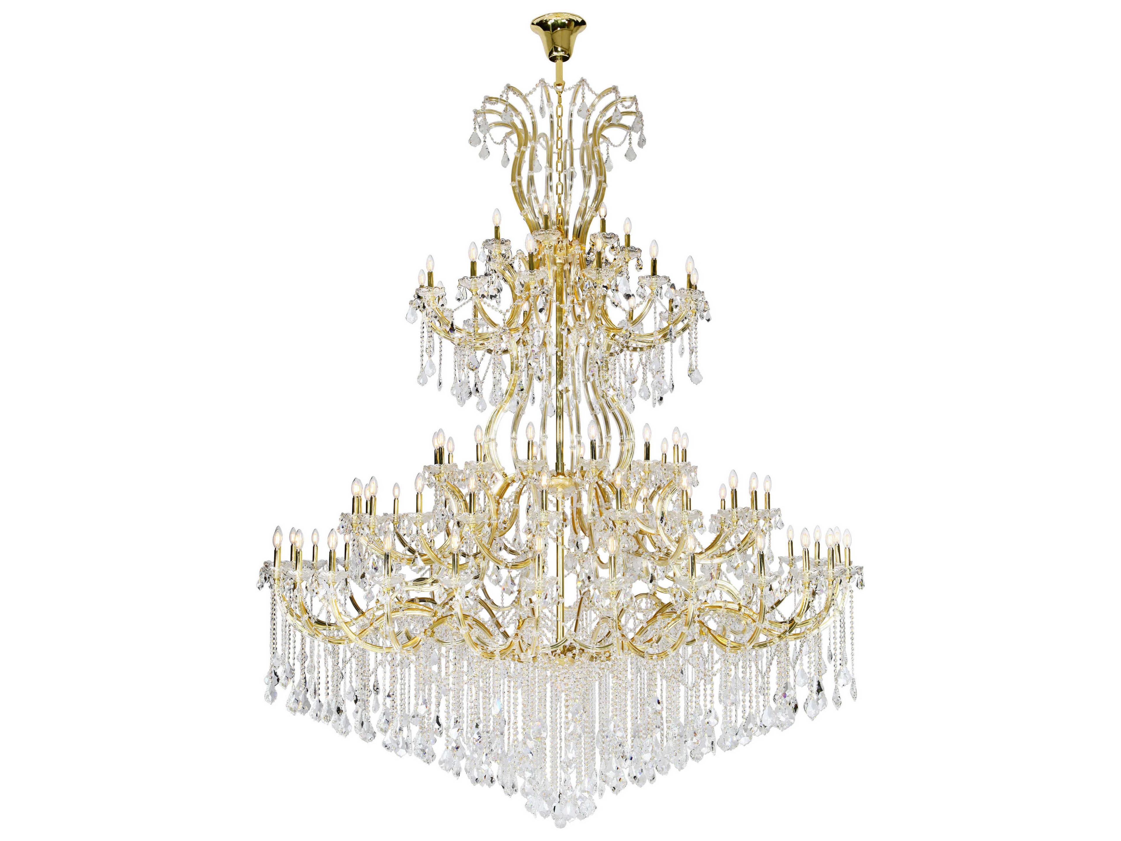Elegant Lighting Maria Theresa 84-Light Gold Clear Crystal Glass Candelabra Tiered Chandelier