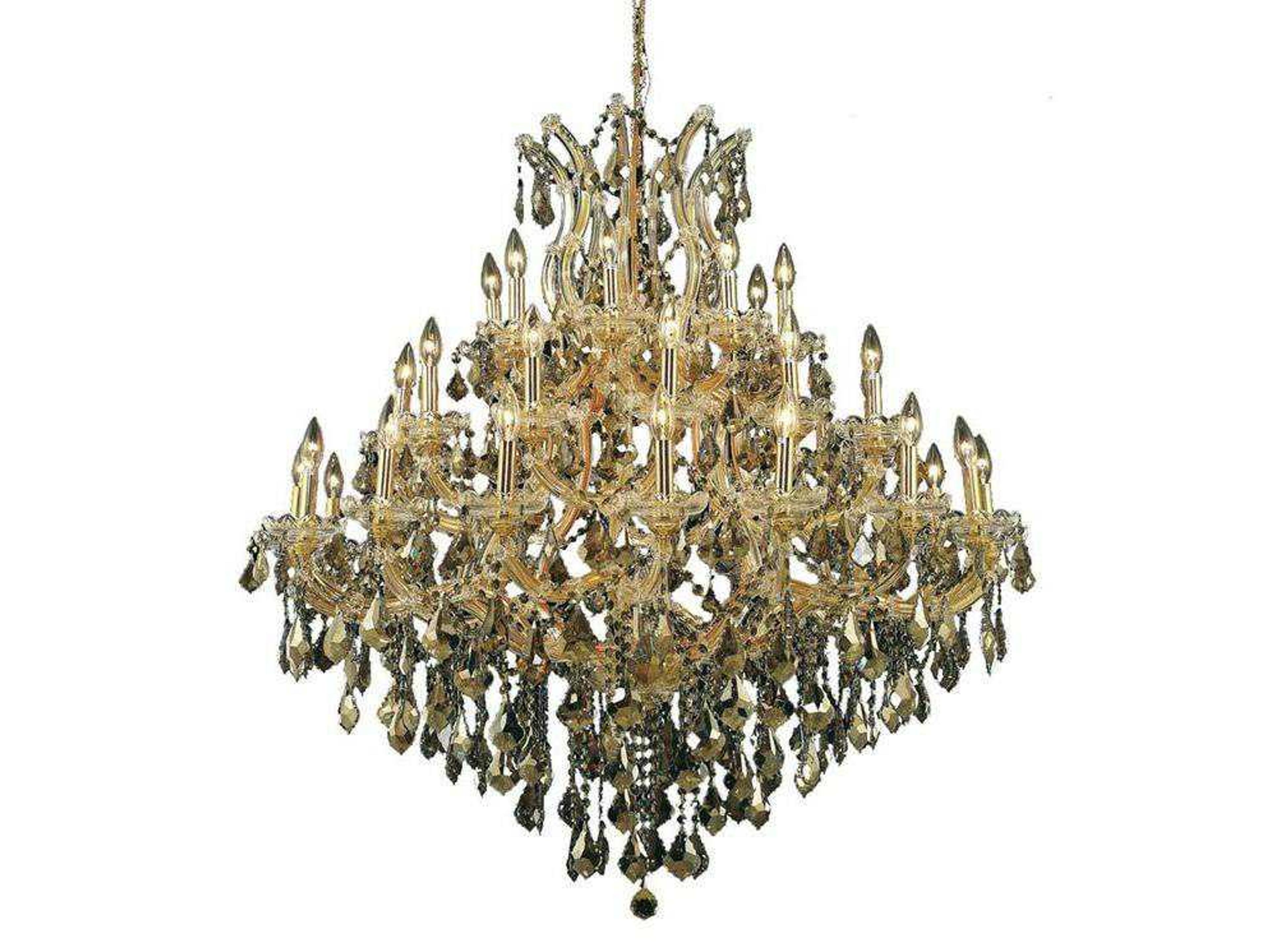 Maria Theresa 37-Light Gold Crystal Candelabra Tiered Chandelier