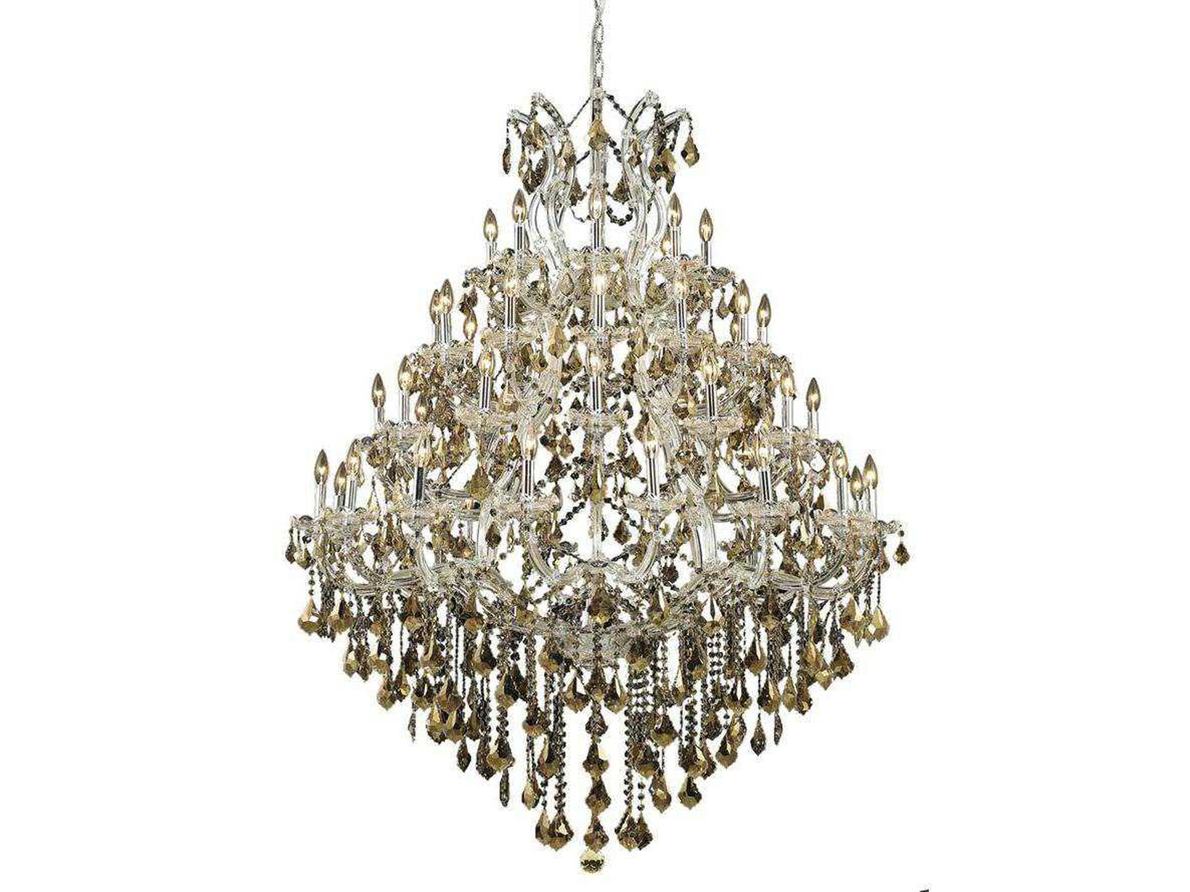 Maria Theresa 49-Light Chrome Gold Crystal Candelabra Tiered Chandelier