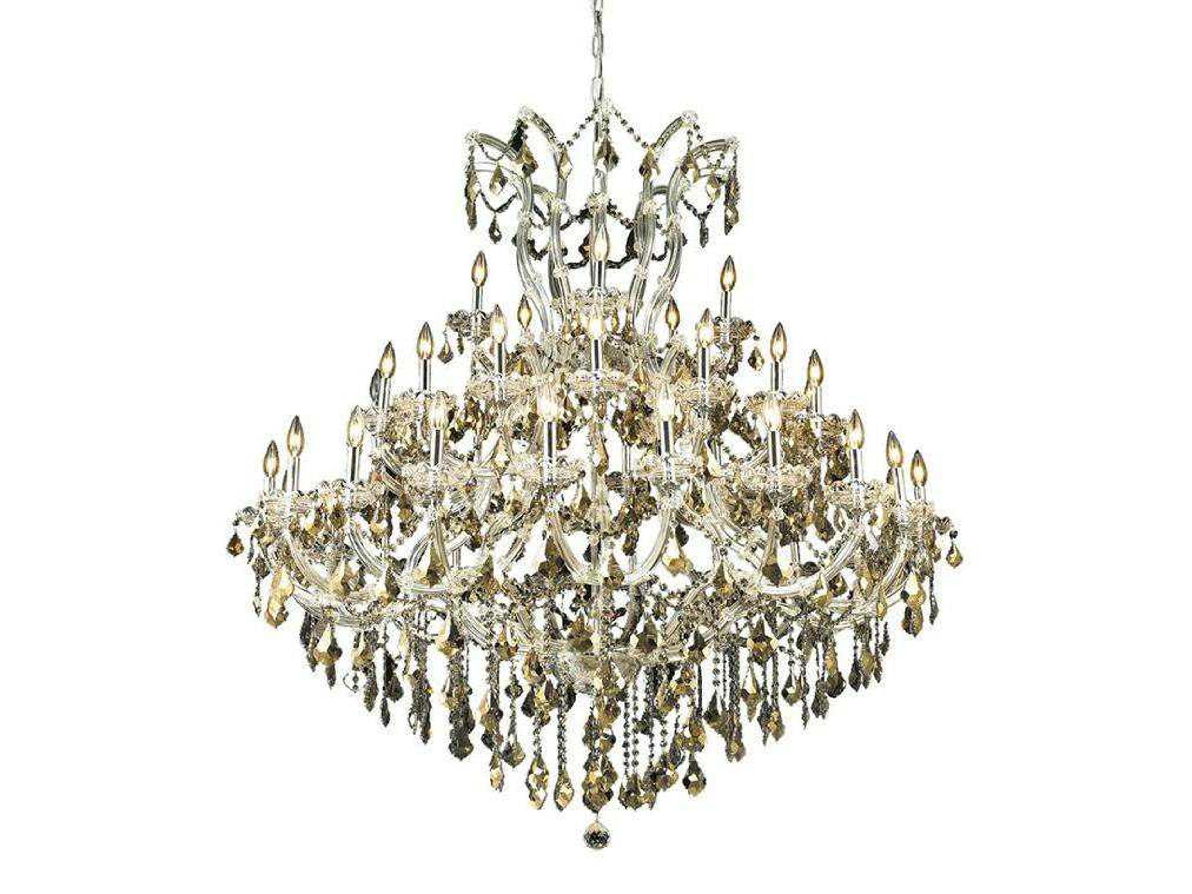 Maria Theresa 41-Light Chrome Gold Crystal Candelabra Tiered Chandelier