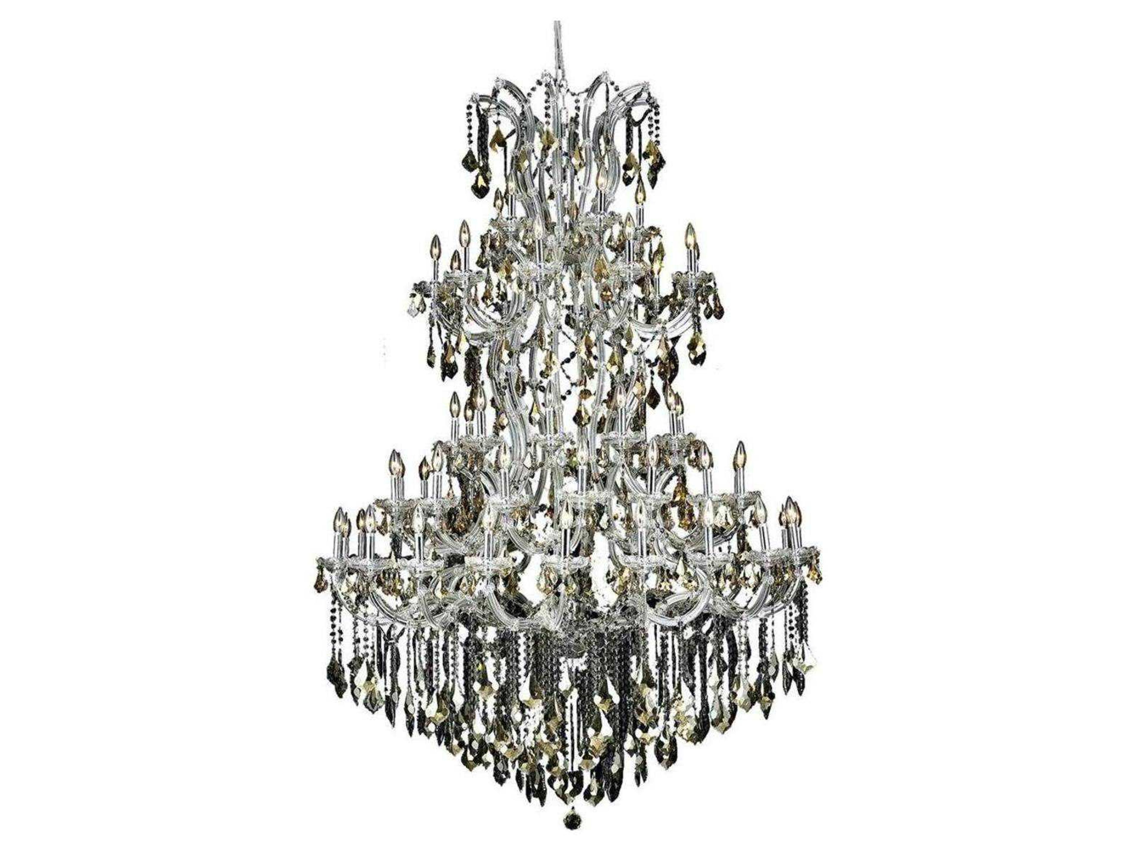 Maria Theresa 61-Light Chrome Gold Crystal Candelabra Tiered Chandelier