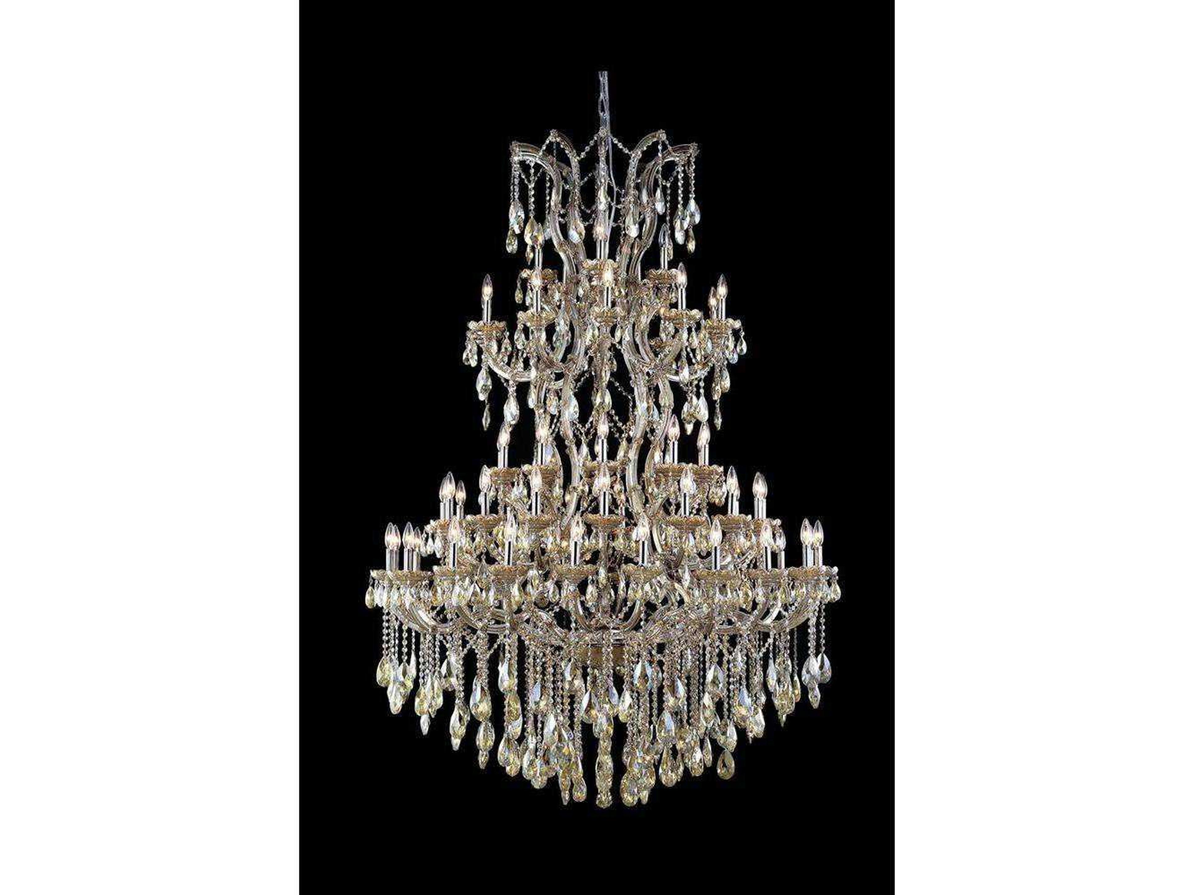 Maria Theresa 61-Light Golden Teak Crystal Candelabra Tiered Chandelier