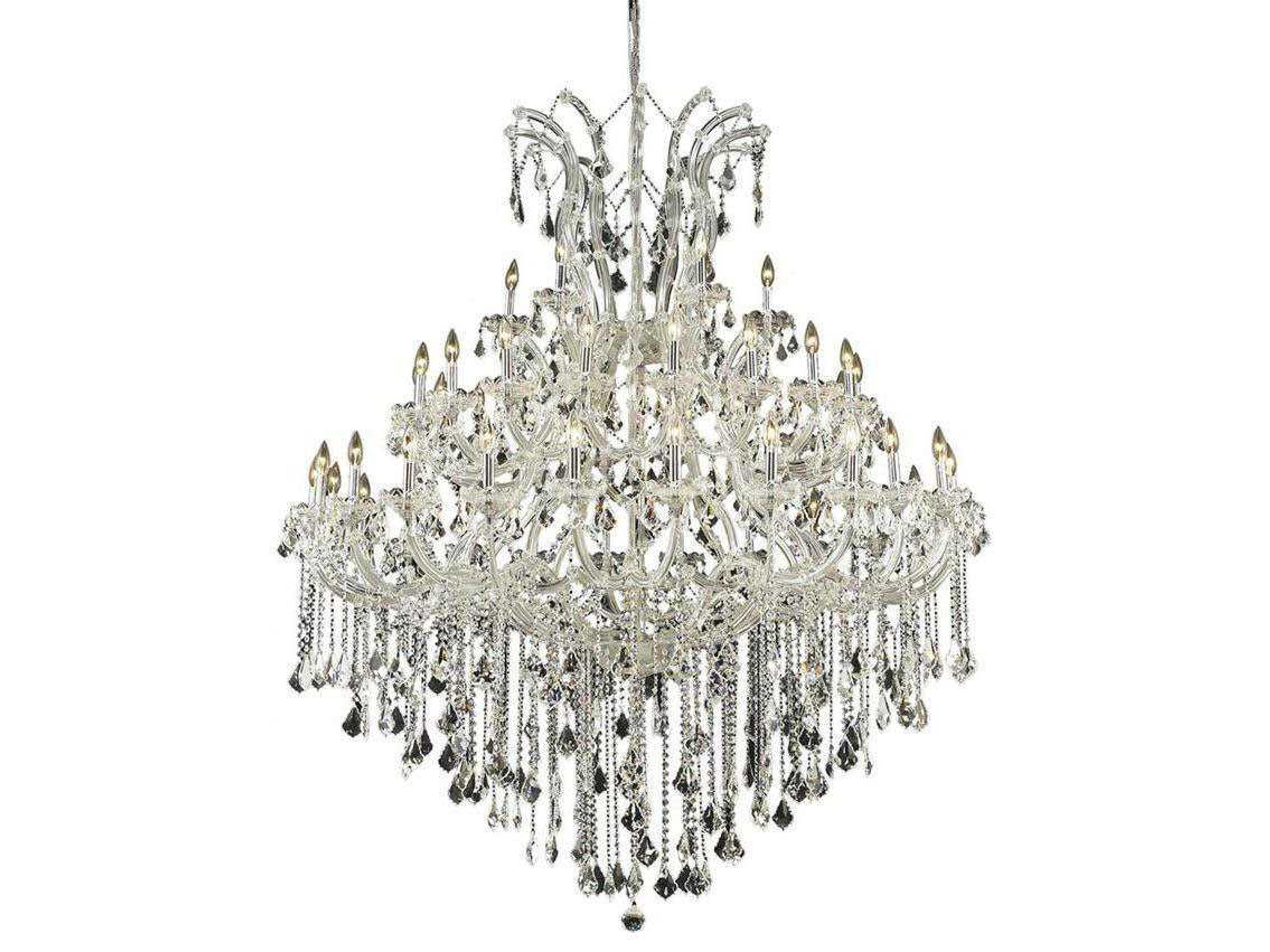 Maria Theresa 49-Light Chrome Clear Crystal Candelabra Tiered Chandelier