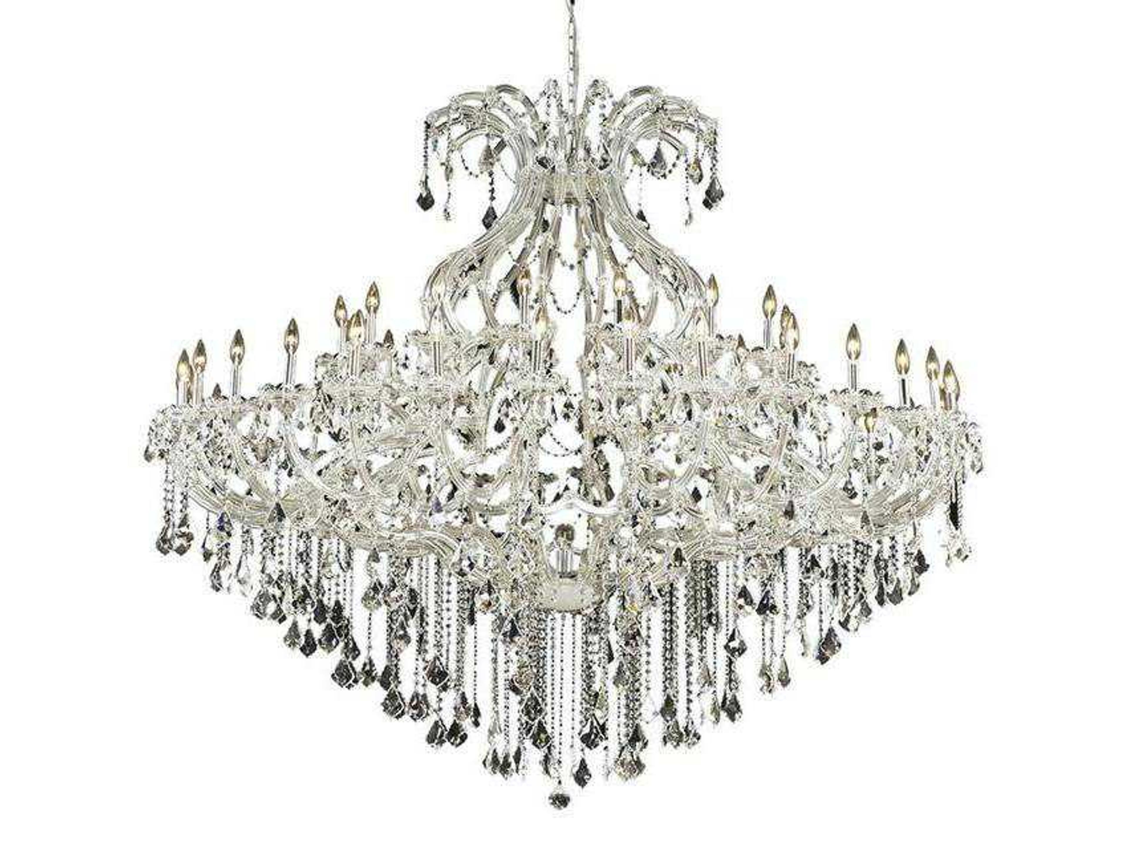 Maria Theresa 49-Light Chrome Clear Crystal Candelabra Tiered Chandelier