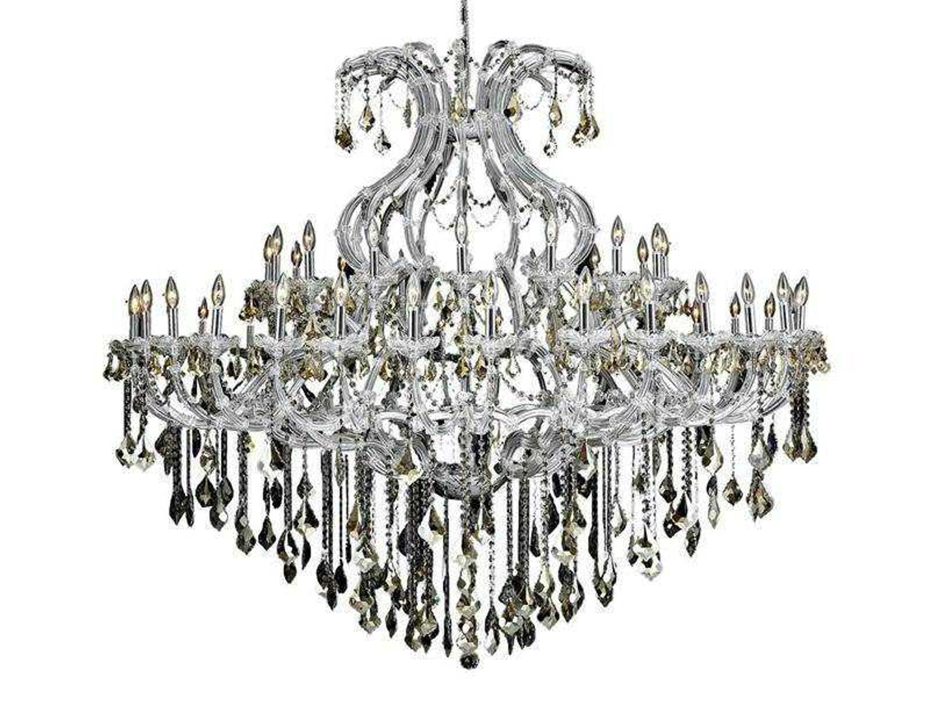 Maria Theresa 49-Light Chrome Gold Crystal Candelabra Tiered Chandelier