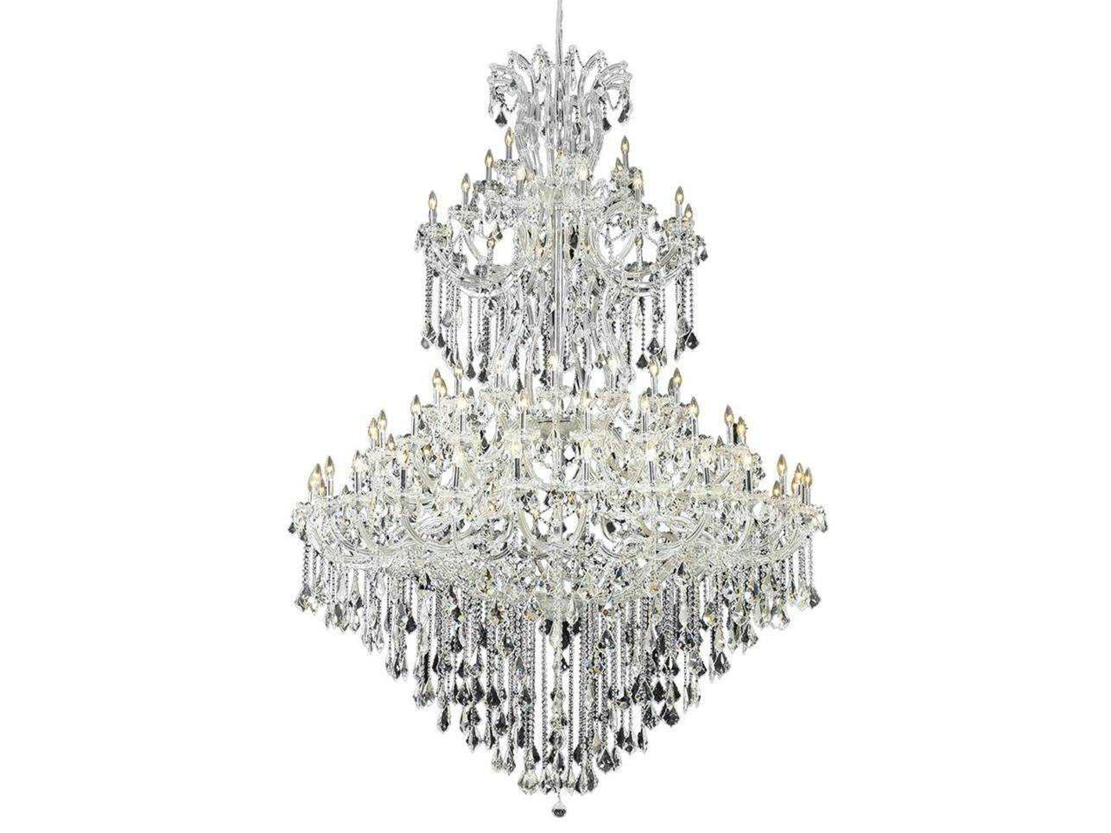 Maria Theresa 85-Light Chrome Clear Crystal Candelabra Tiered Chandelier