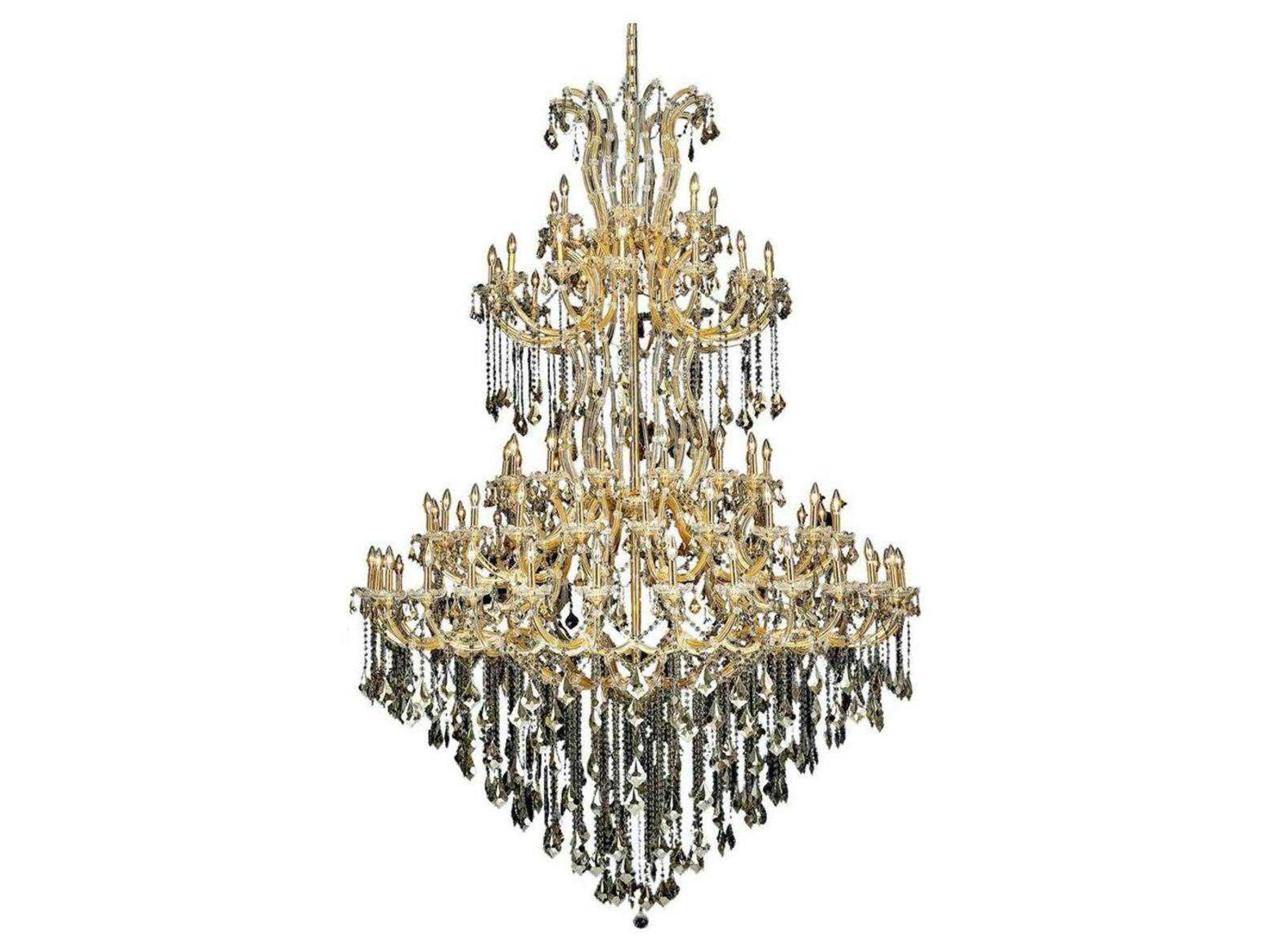 Elegant Lighting Maria Theresa 85-Light Gold Crystal Candelabra Tiered Chandelier