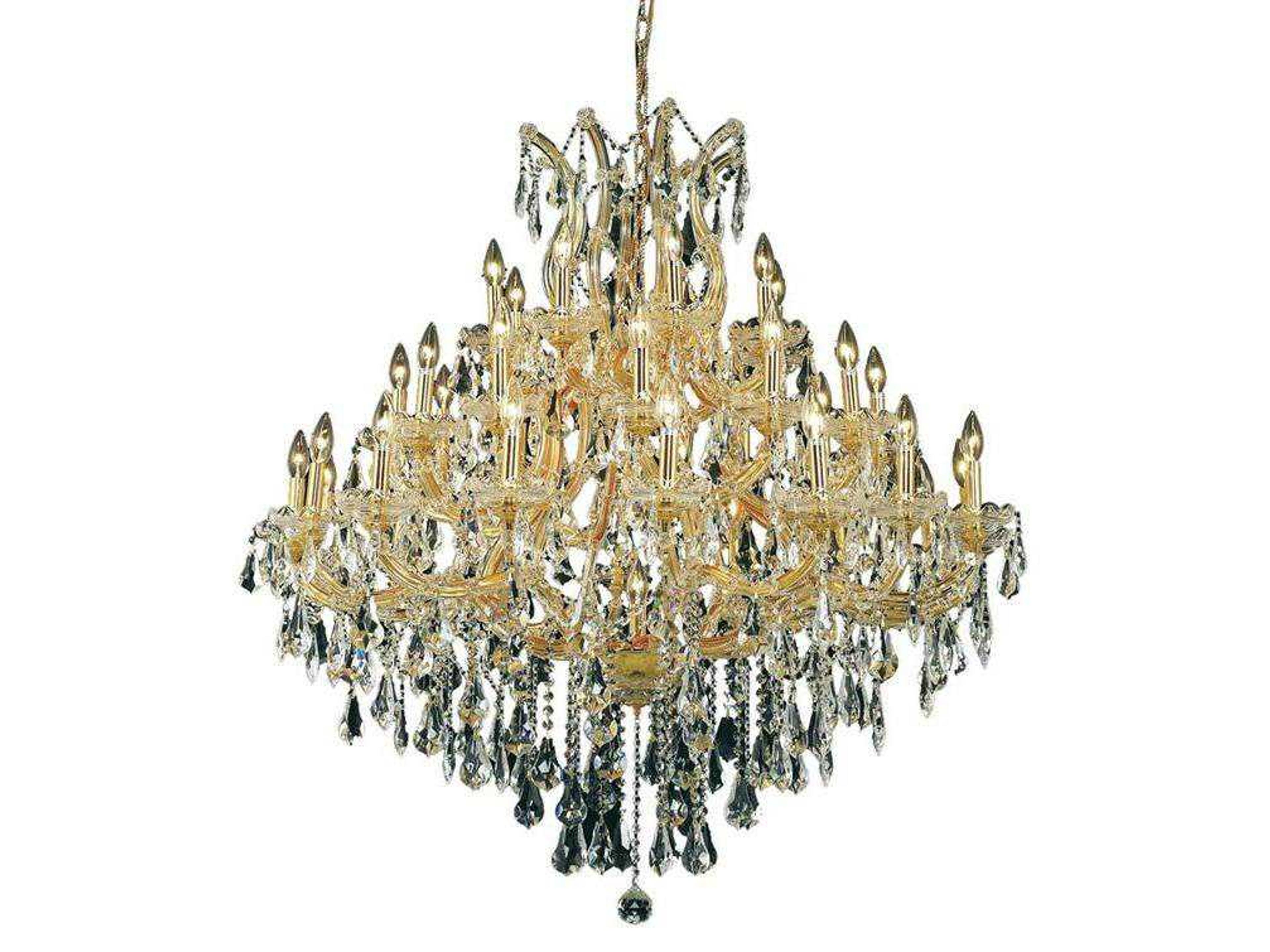 Maria Theresa 37-Light Gold Clear Crystal Candelabra Tiered Chandelier