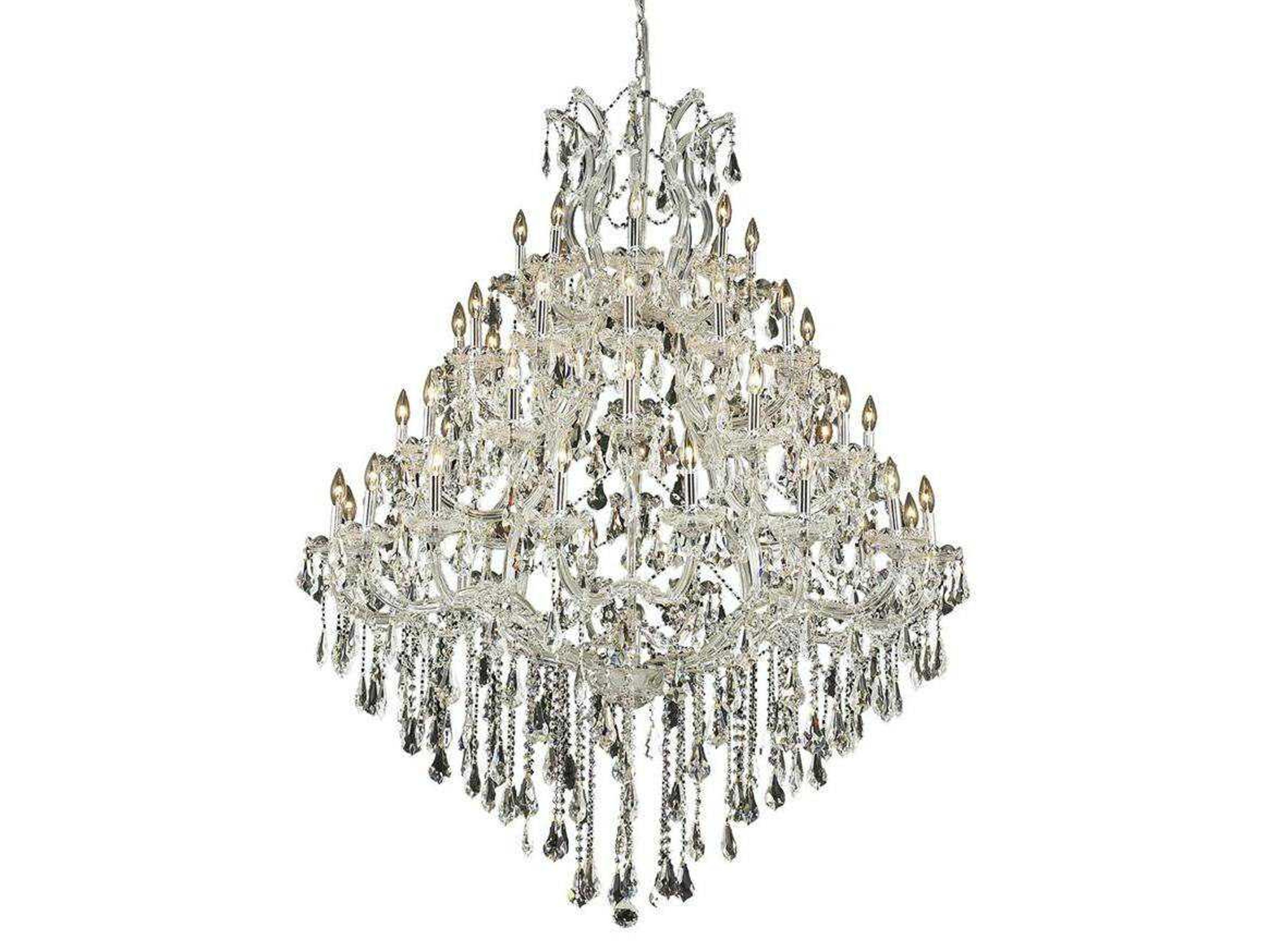 Elegant Lighting Maria Theresa 49-Light Chrome Clear Crystal Candelabra Tiered Chandelier
