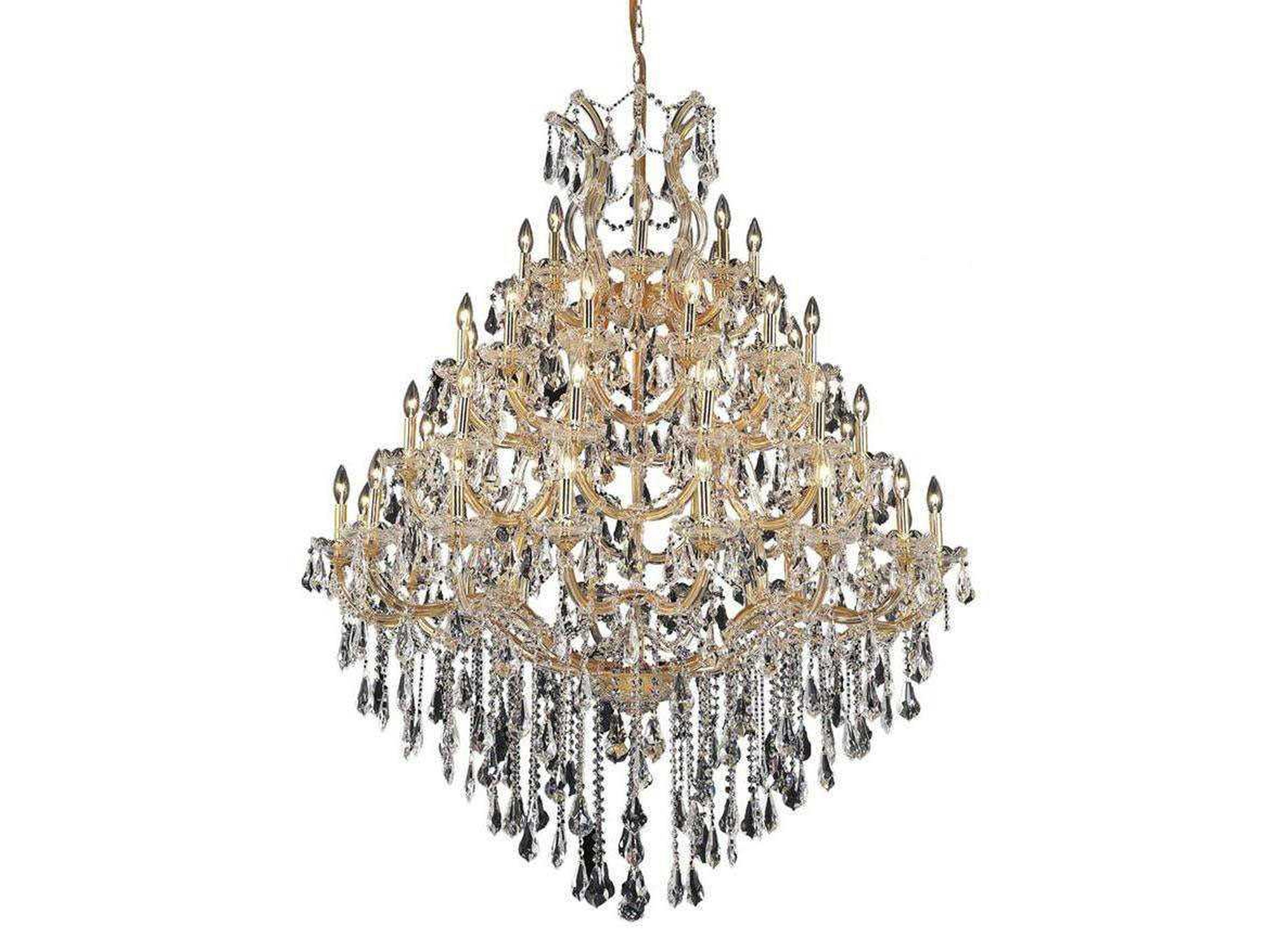 Maria Theresa 49-Light Gold Clear Crystal Candelabra Tiered Chandelier
