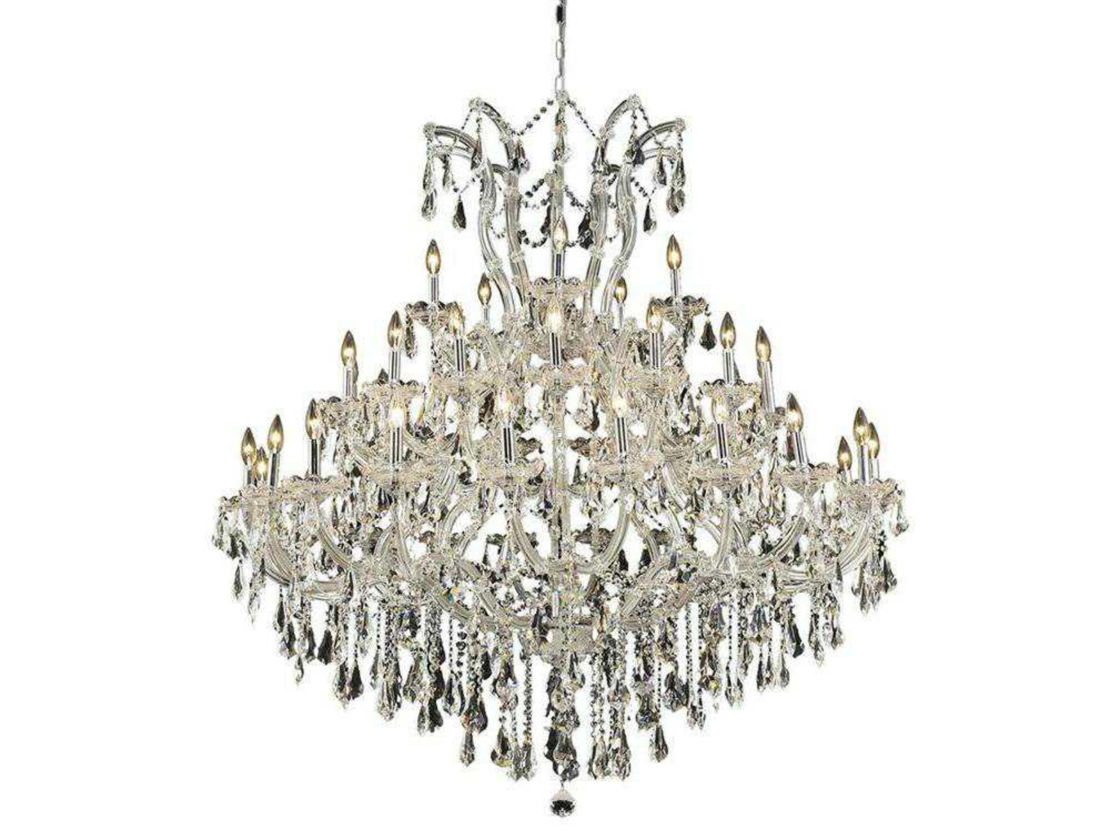 Maria Theresa 41-Light Chrome Clear Crystal Candelabra Tiered Chandelier