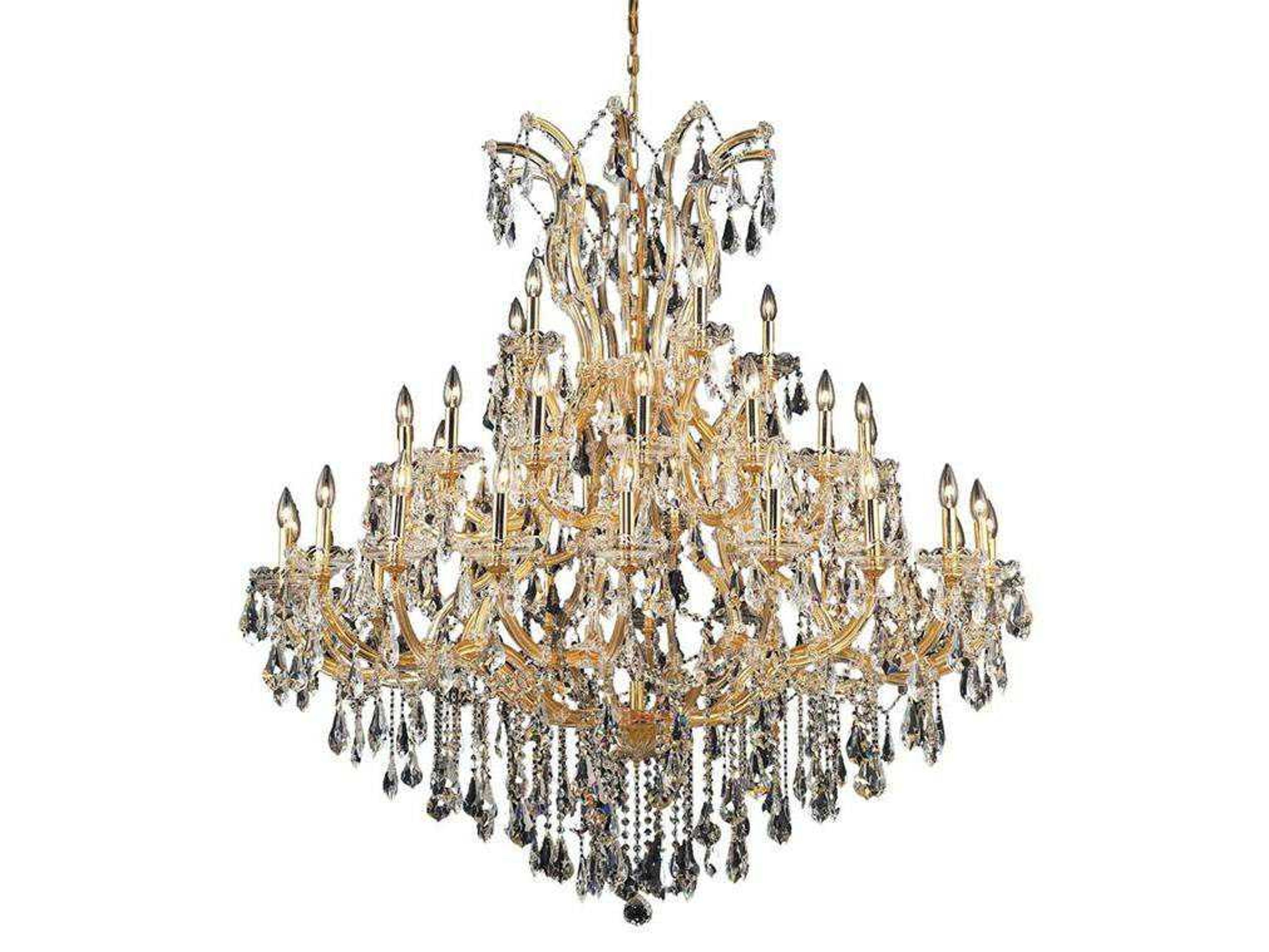 Maria Theresa 41-Light Gold Clear Crystal Candelabra Tiered Chandelier