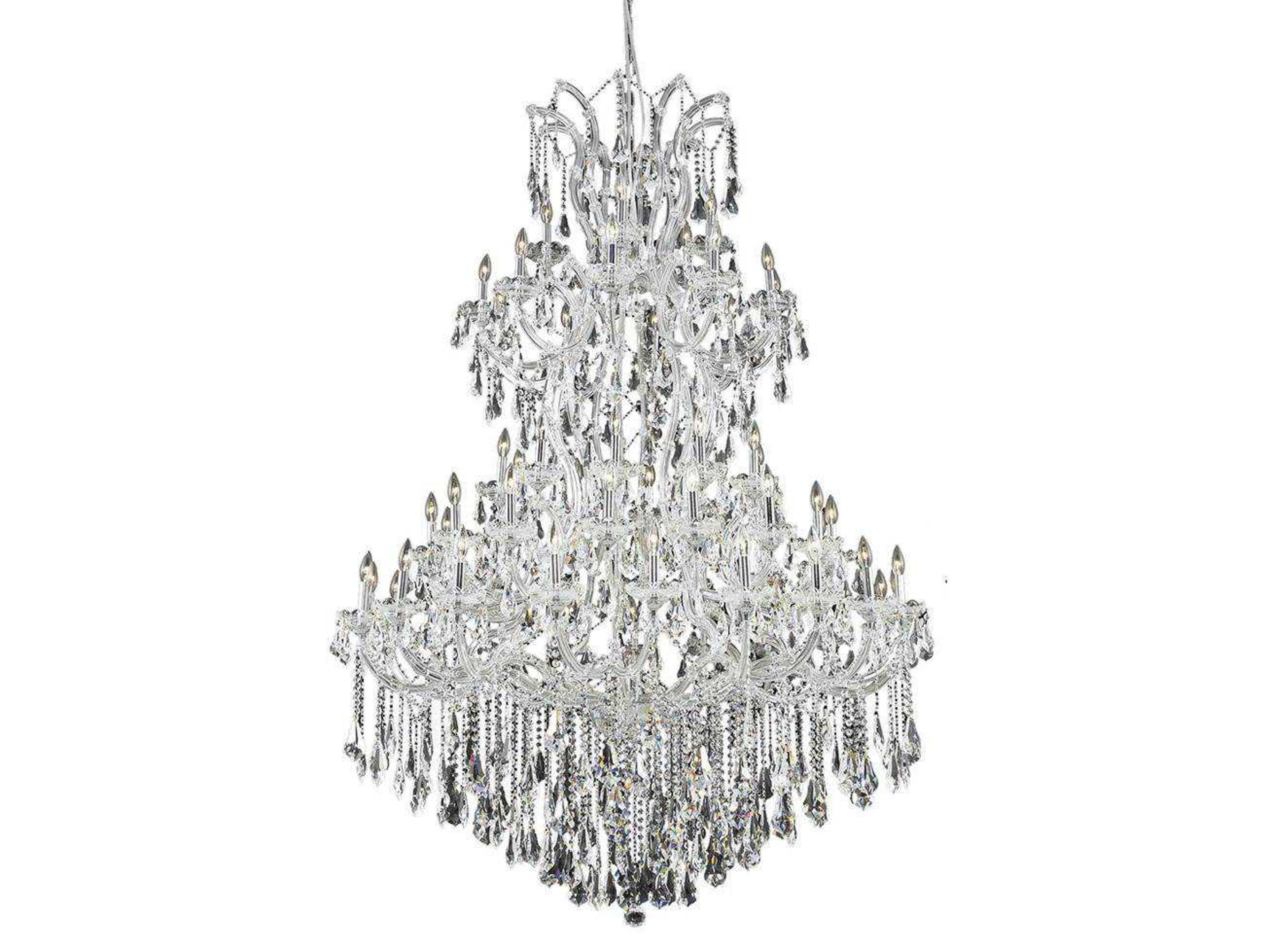 Maria Theresa 61-Light Chrome Clear Crystal Candelabra Tiered Chandelier