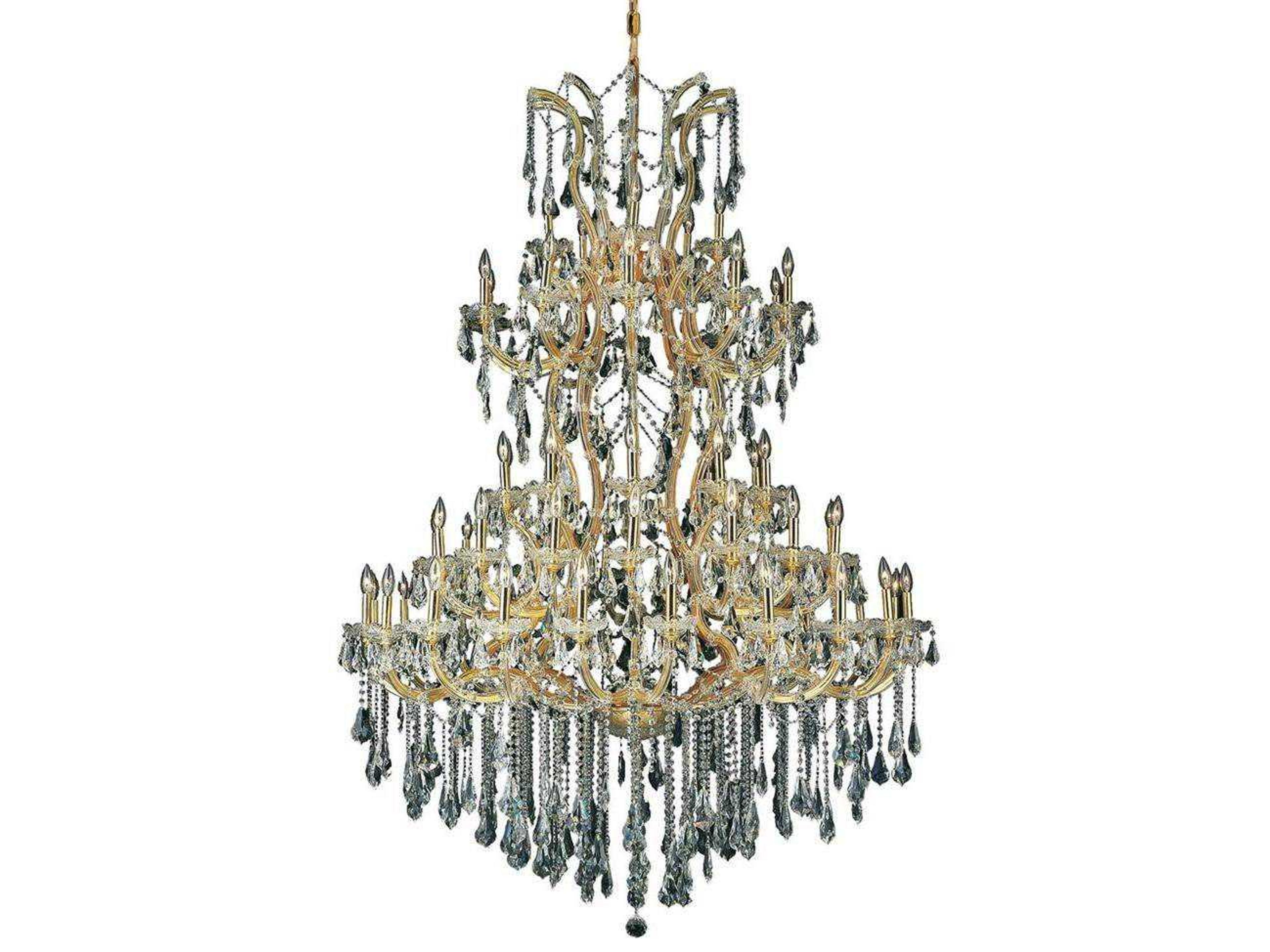Maria Theresa 61-Light Gold Clear Crystal Candelabra Tiered Chandelier