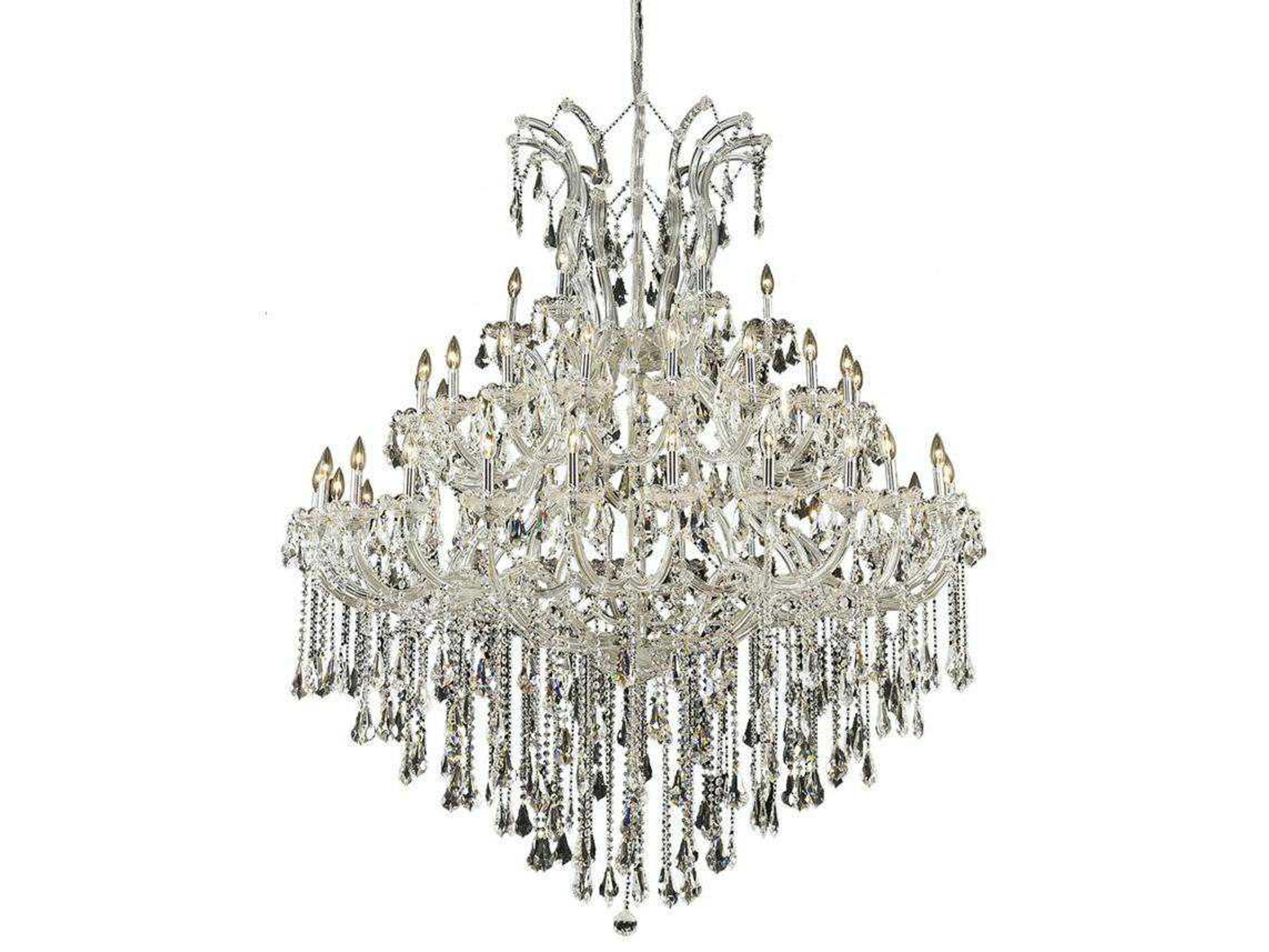 Maria Theresa 49-Light Chrome Clear Crystal Candelabra Tiered Chandelier