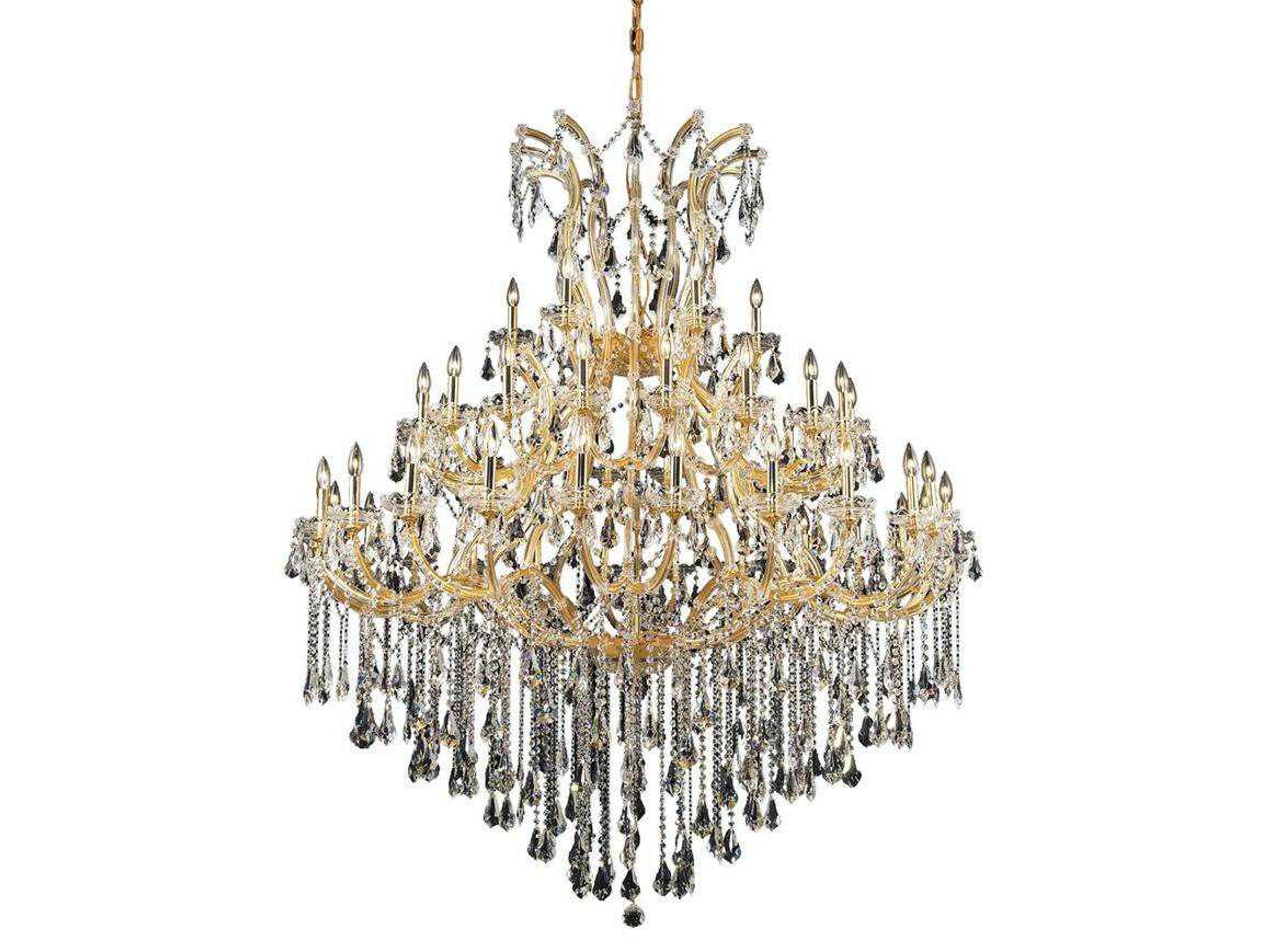 Maria Theresa 49-Light Gold Clear Crystal Candelabra Tiered Chandelier