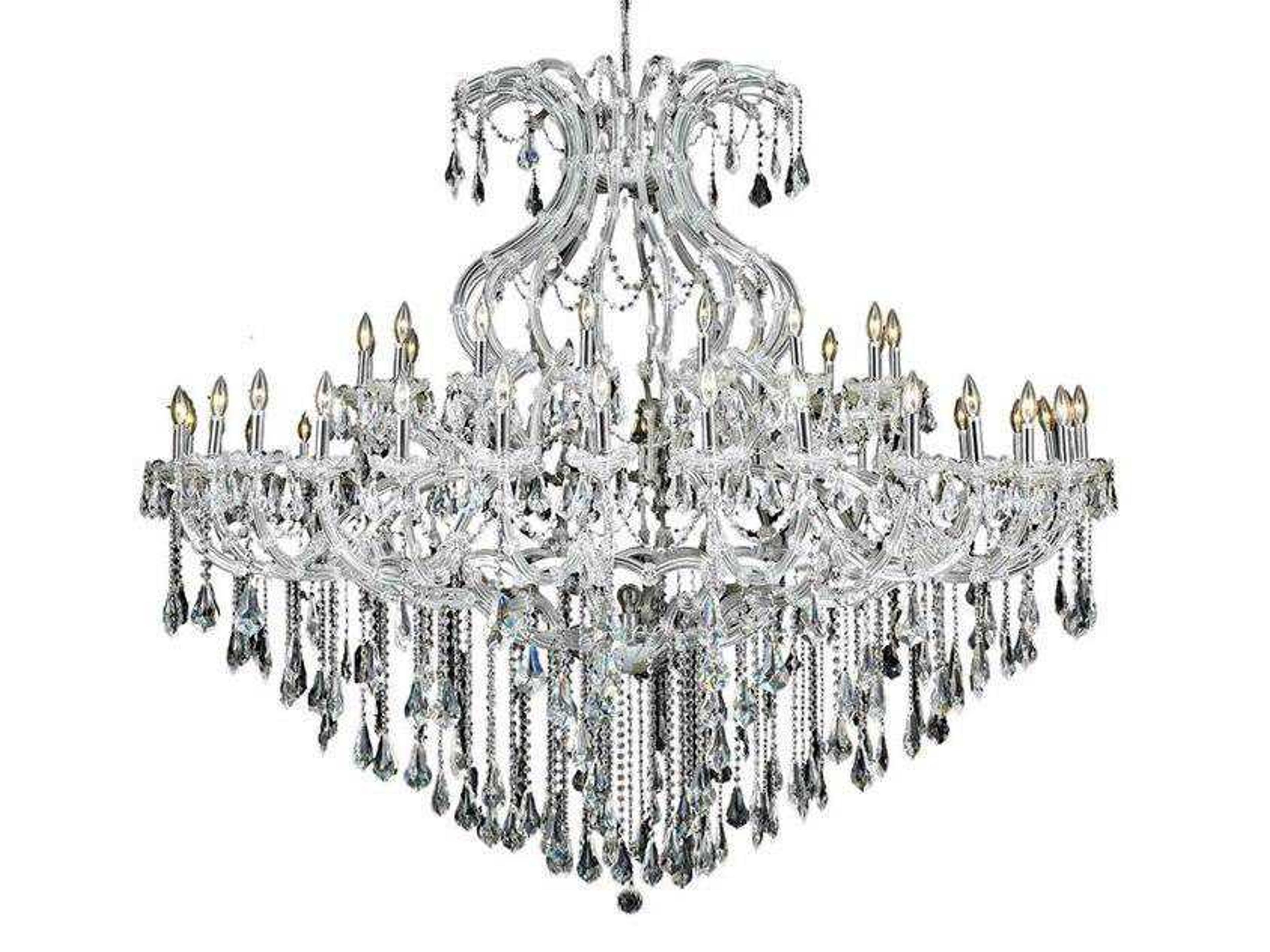 Maria Theresa 49-Light Chrome Clear Crystal Candelabra Tiered Chandelier