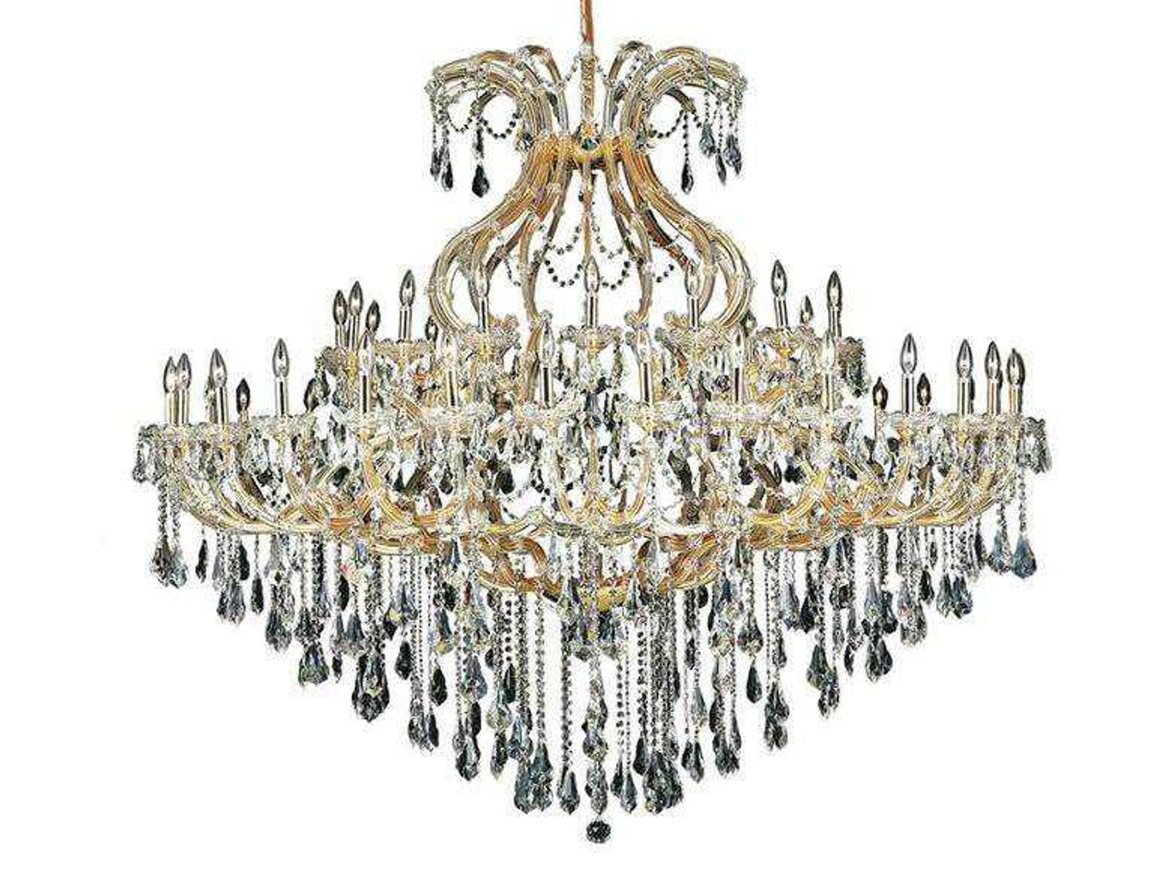 Maria Theresa 49-Light Gold Clear Crystal Candelabra Tiered Chandelier
