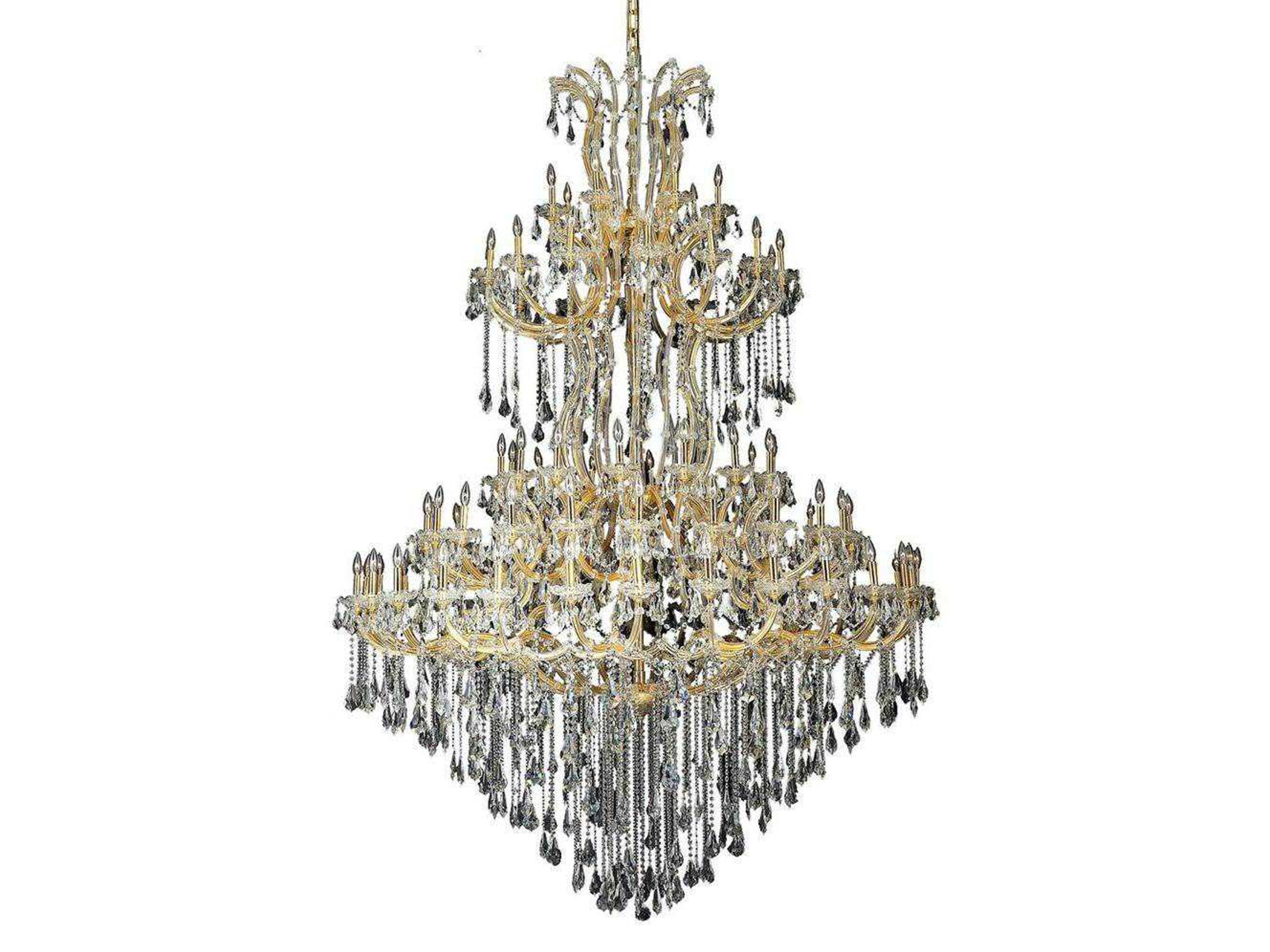 Elegant Lighting Maria Theresa 85-Light Gold Clear Crystal Candelabra Tiered Chandelier