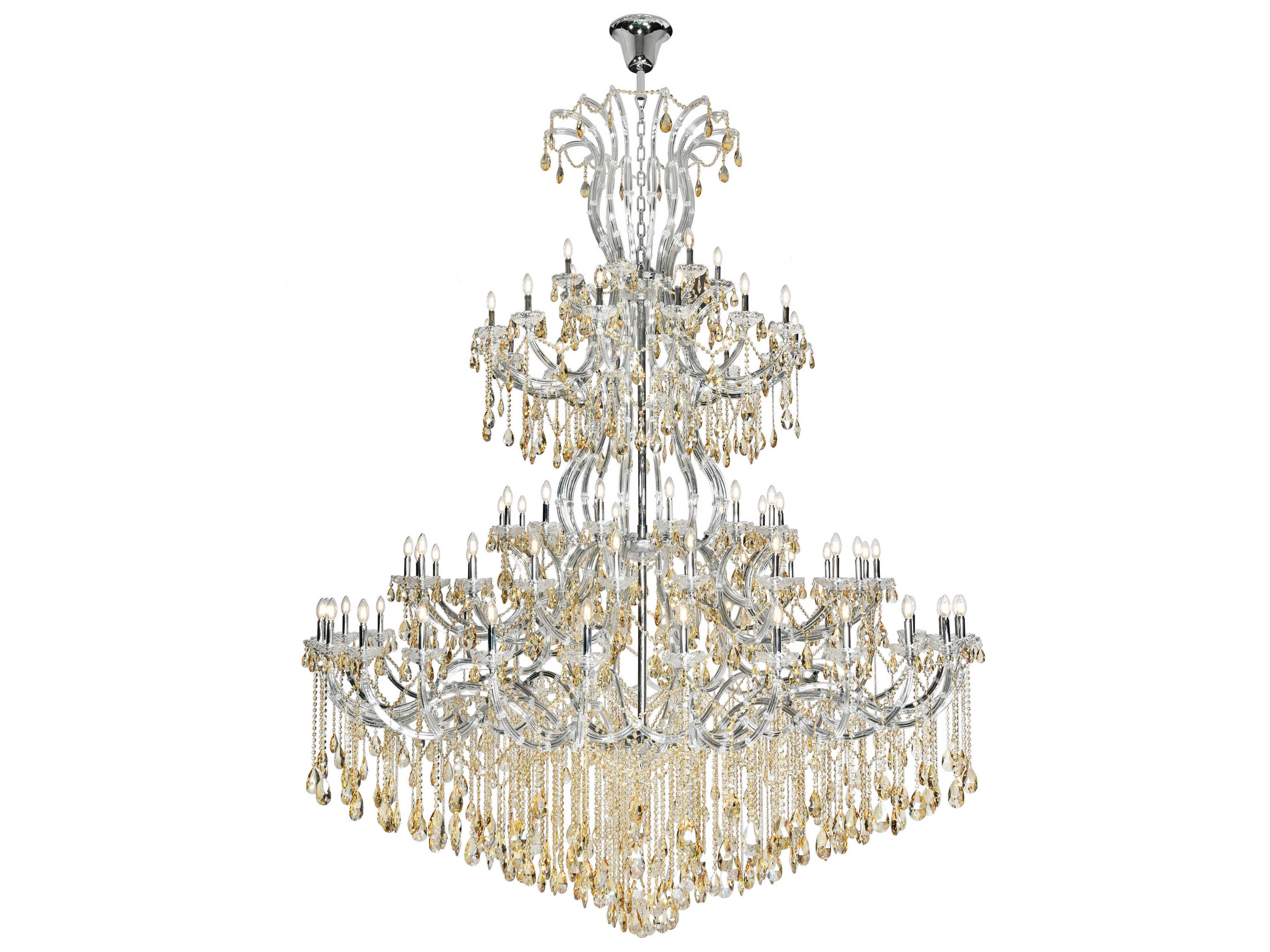 Elegant Lighting Maria Theresa 84-Light Chrome Clear Crystal Glass Candelabra Tiered Chandelier