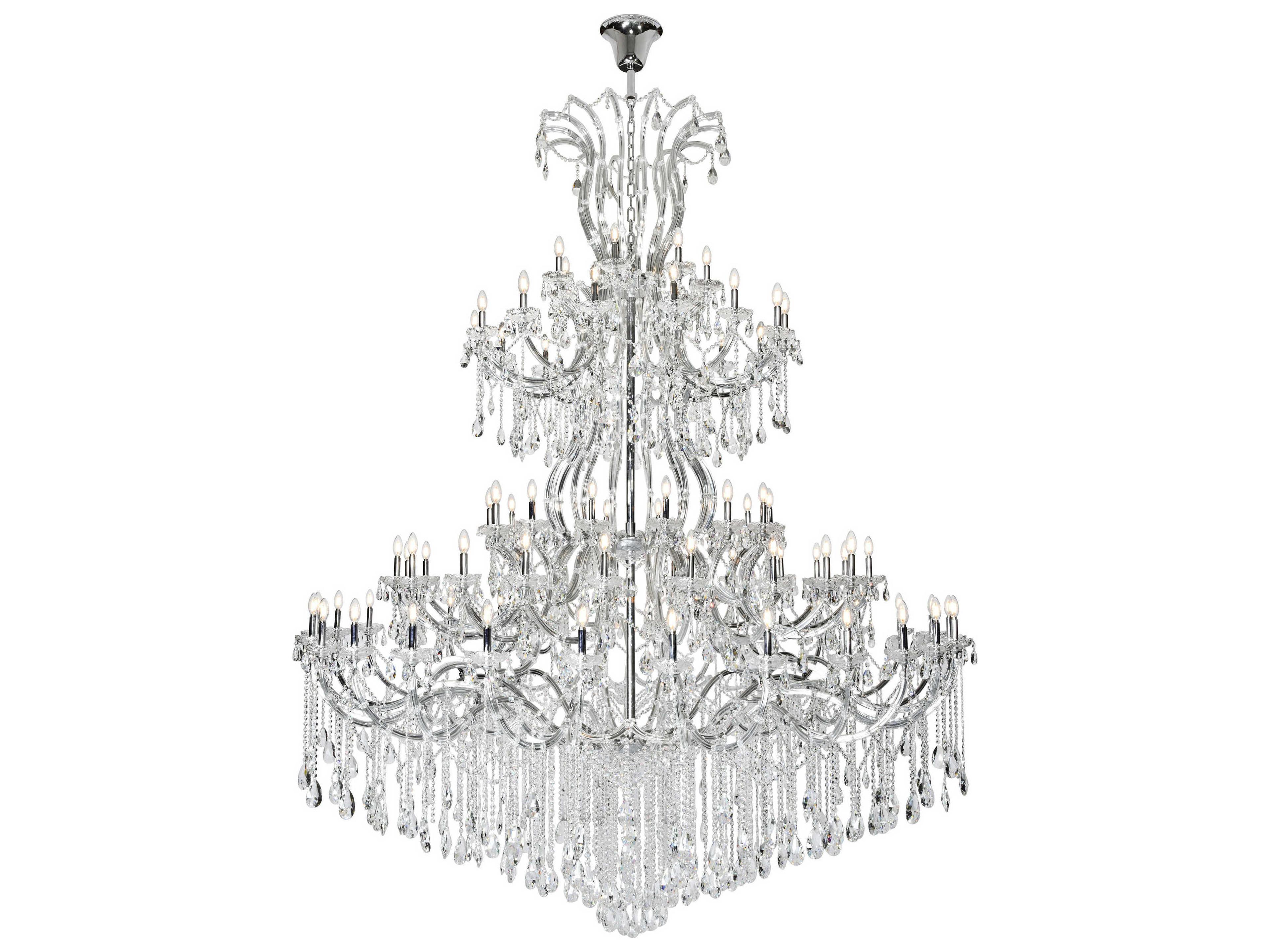 Maria Theresa 84-Light Chrome Clear Crystal Glass Candelabra Tiered Chandelier