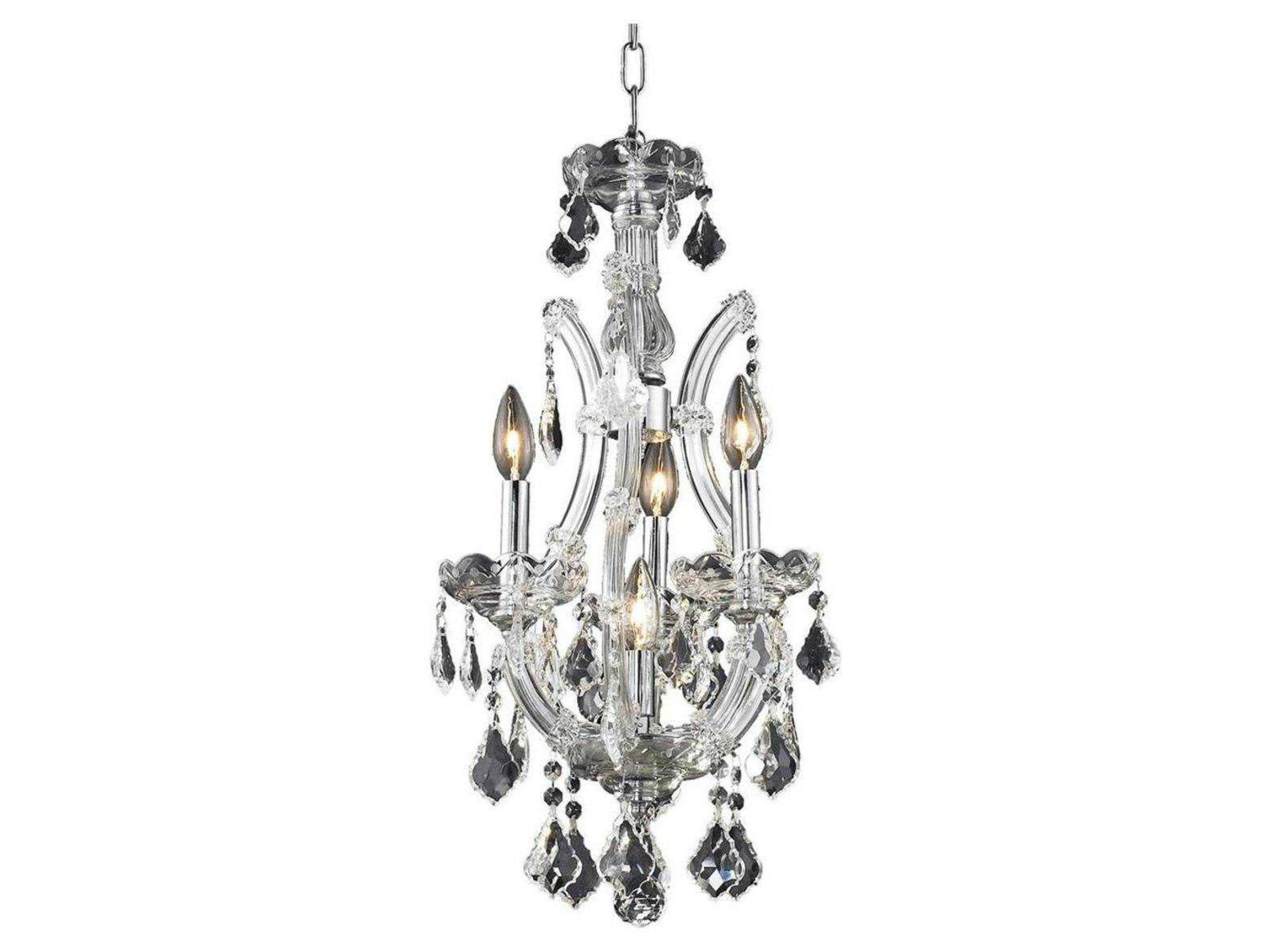 Maria Theresa 4-Light Chrome Clear Crystal Candelabra Chandelier