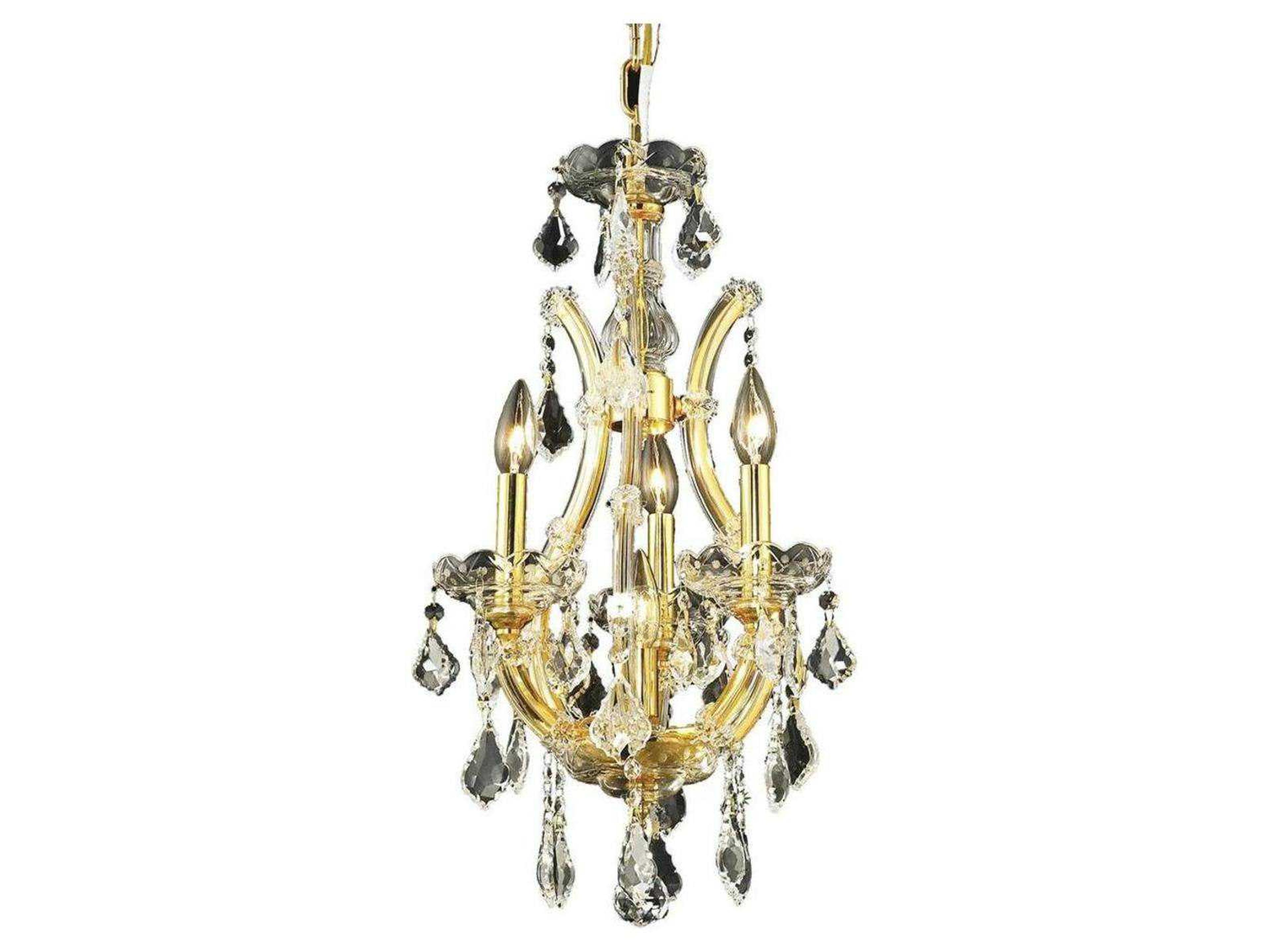 Maria Theresa 4-Light Gold Clear Crystal Candelabra Chandelier