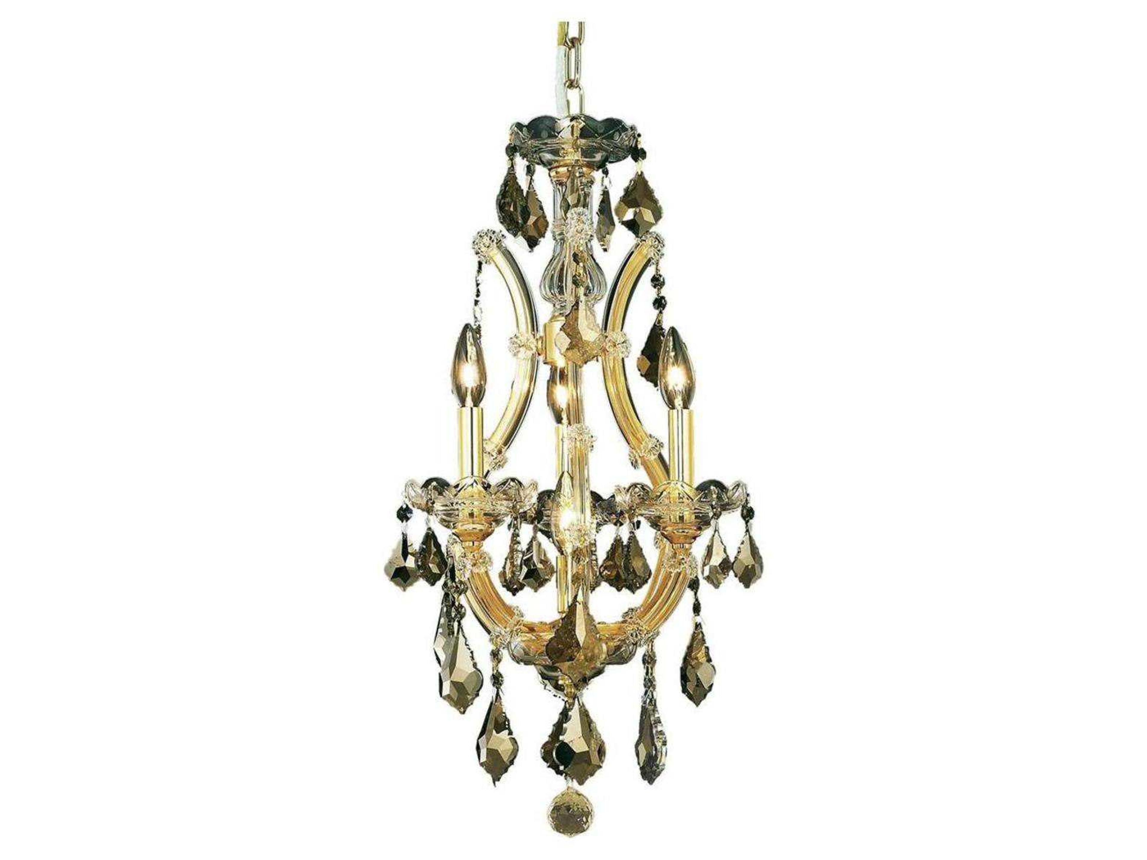 Maria Theresa 4-Light Gold Crystal Candelabra Chandelier
