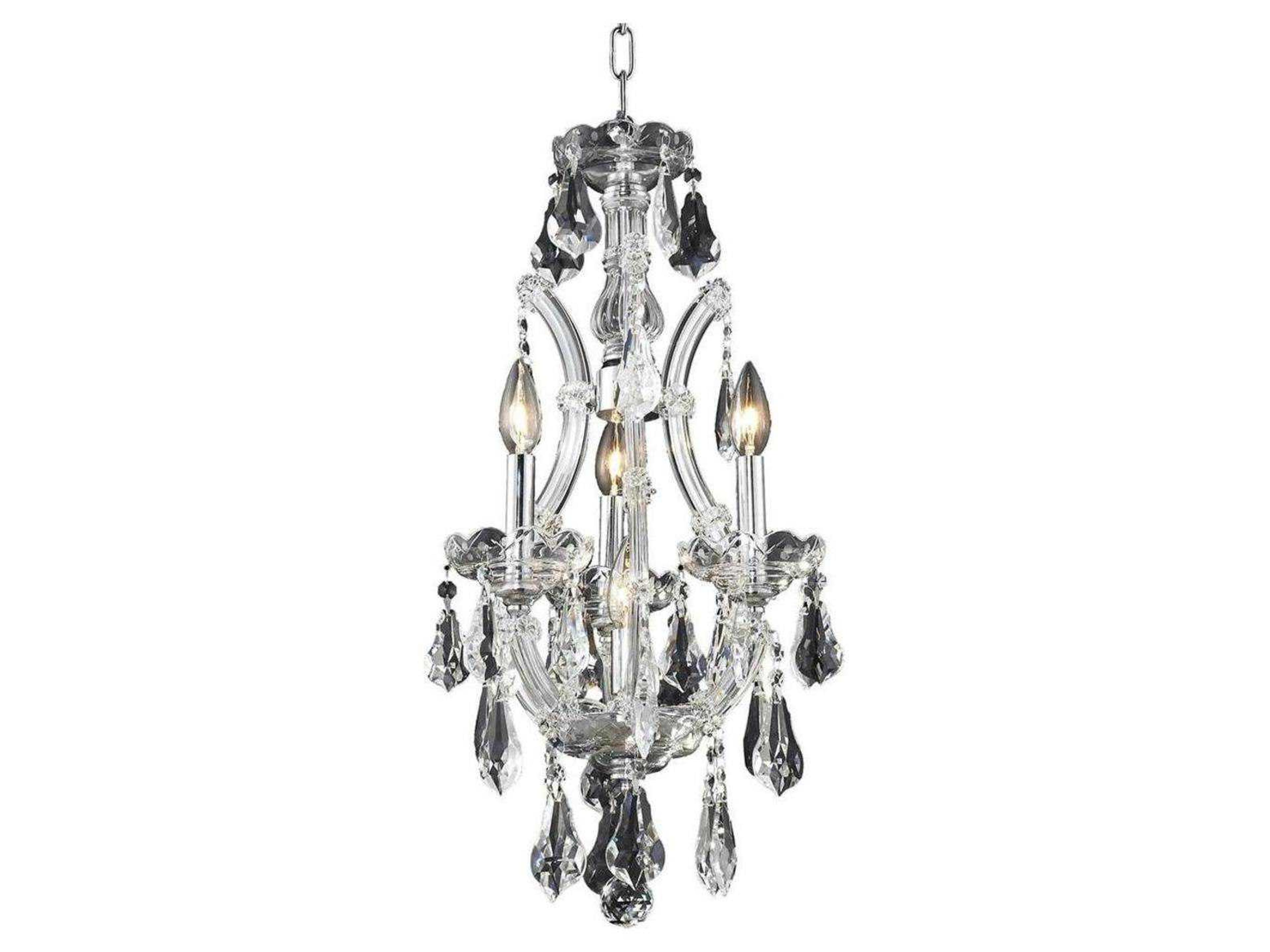 Maria Theresa 4-Light Chrome Clear Crystal Candelabra Chandelier