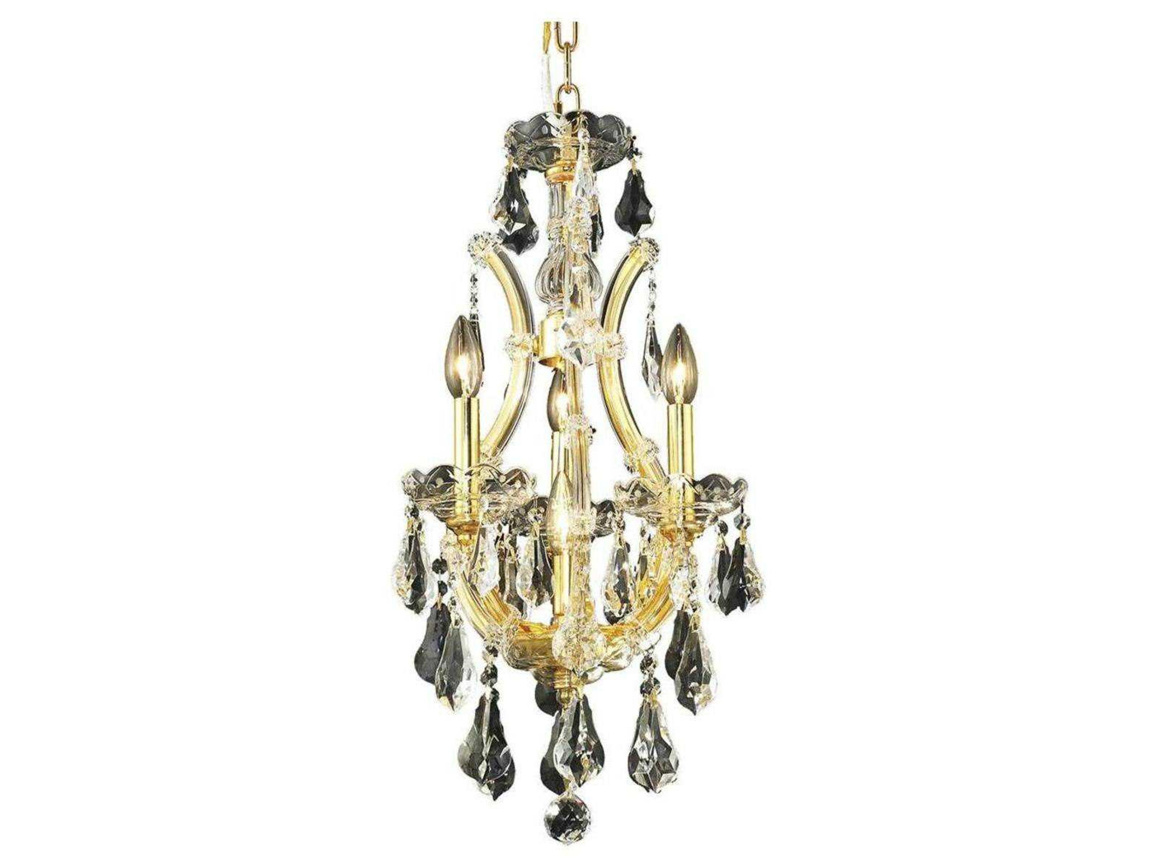 Maria Theresa 4-Light Gold Clear Crystal Candelabra Chandelier