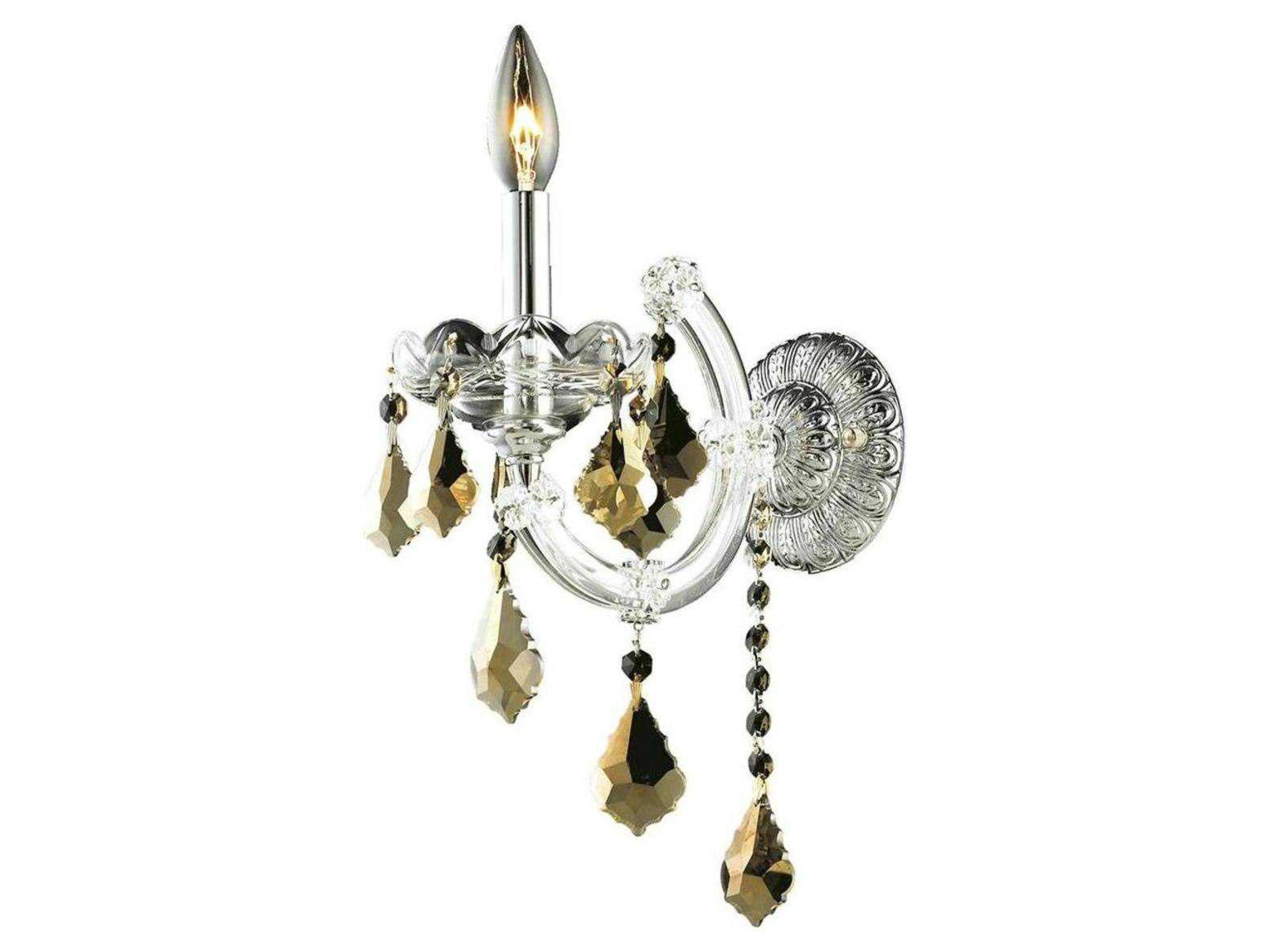 Maria Theresa Chrome Gold Crystal Wall Sconce