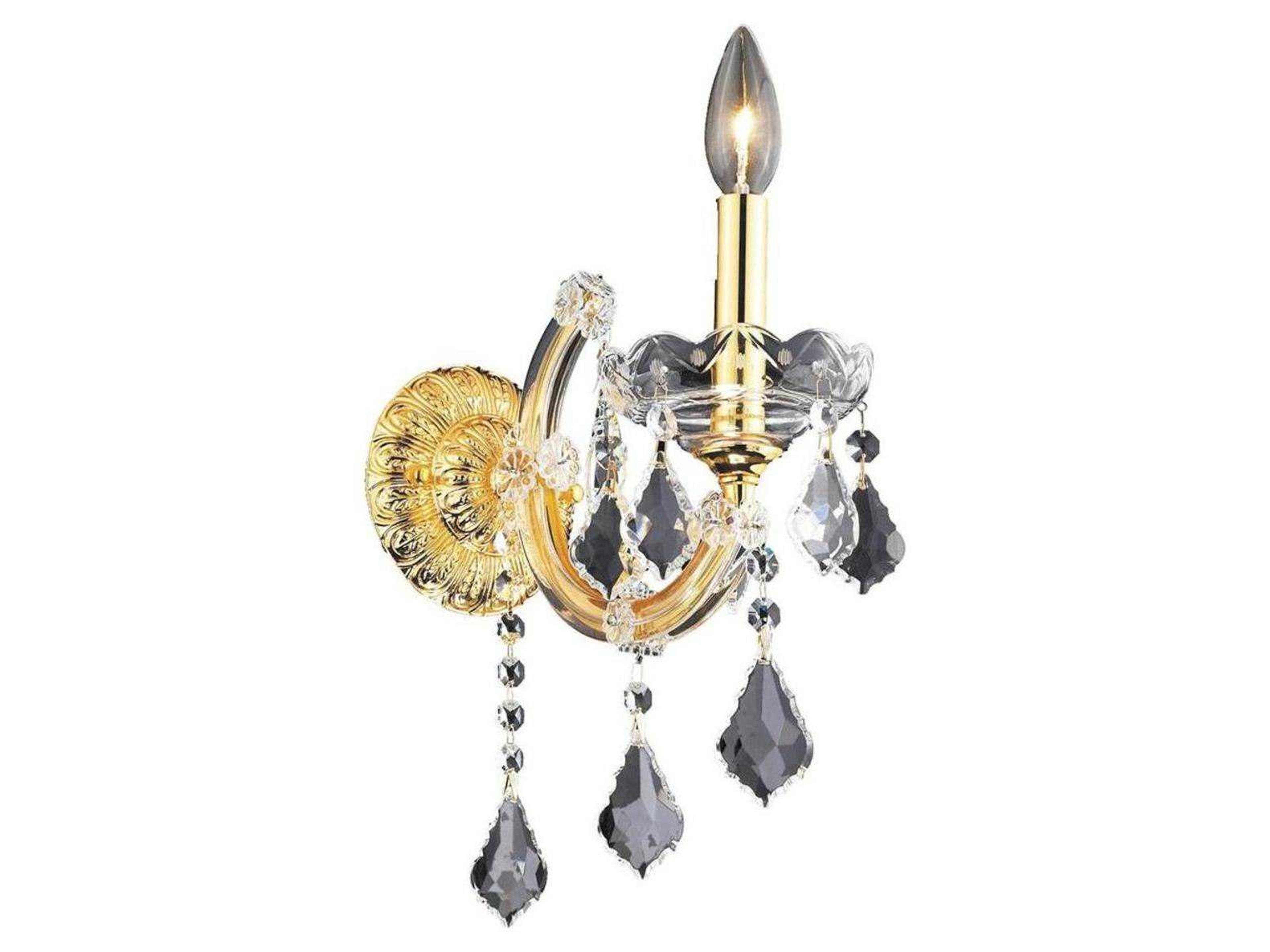 Maria Theresa Gold Clear Crystal Wall Sconce