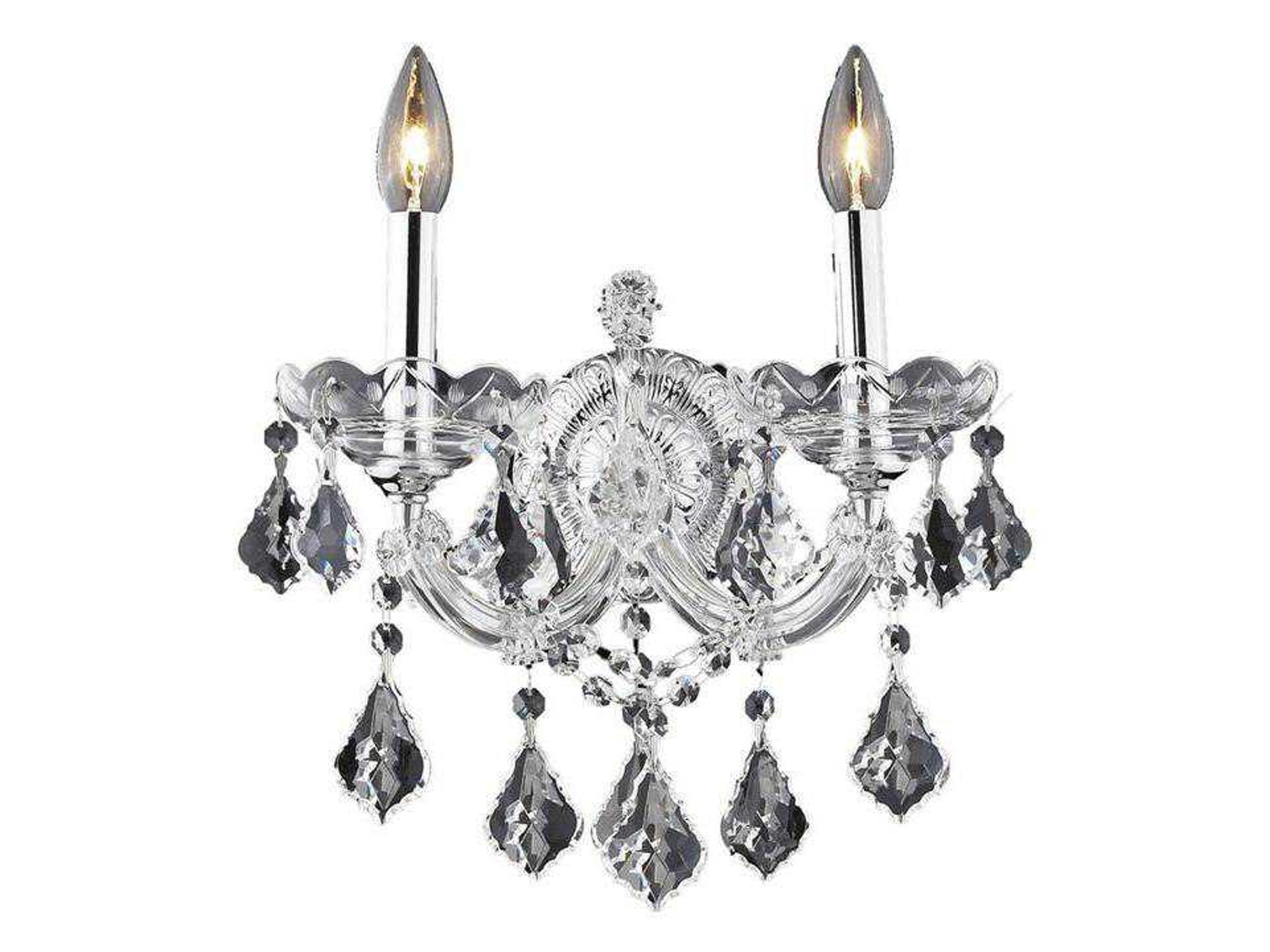 Maria Theresa Chrome Clear Crystal Wall Sconce