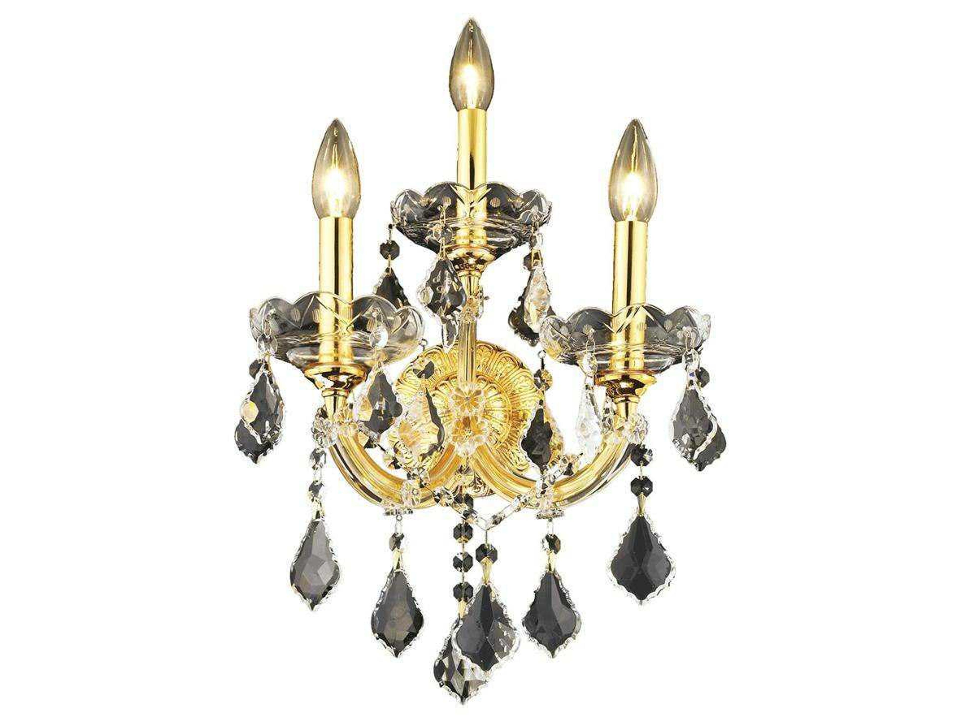 Maria Theresa Gold Clear Crystal Wall Sconce