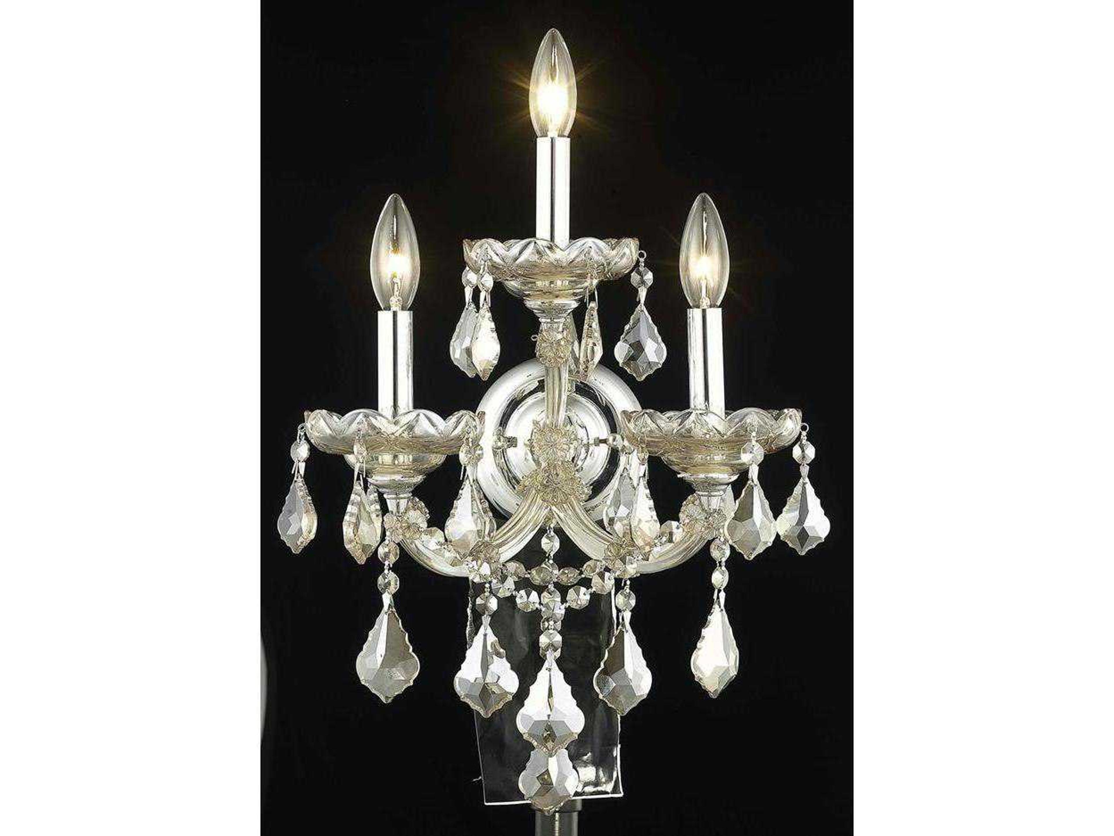 Maria Theresa Golden Teak Crystal Wall Sconce